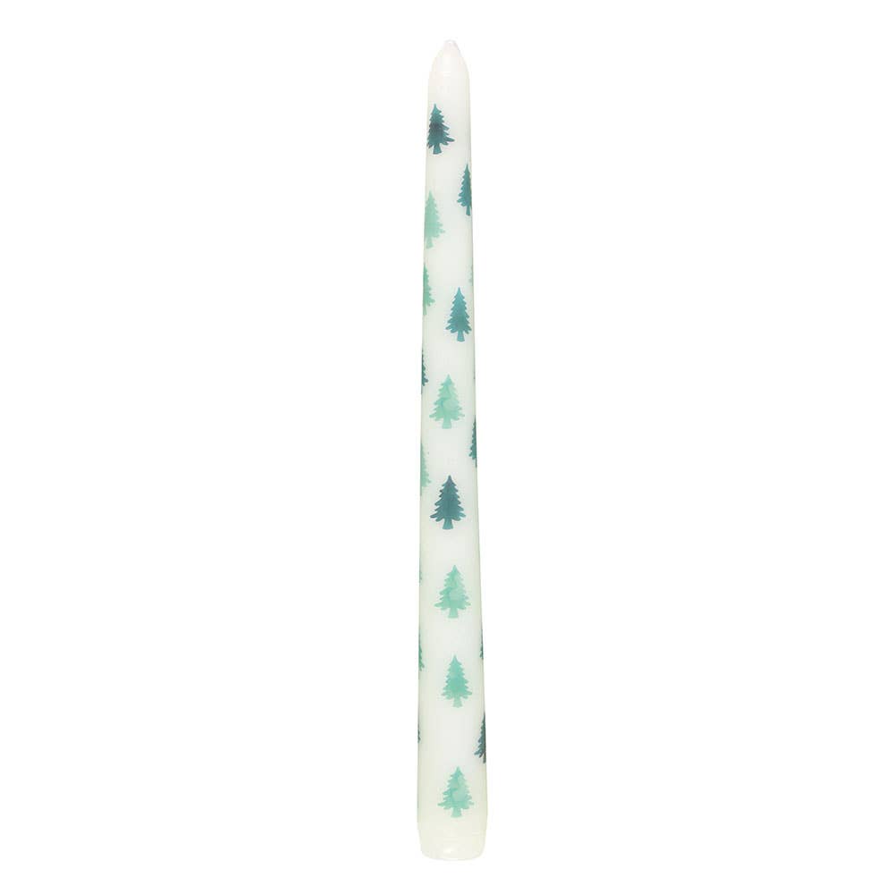 Porte-bougie de Noël en sapin vert avec bougie effilée