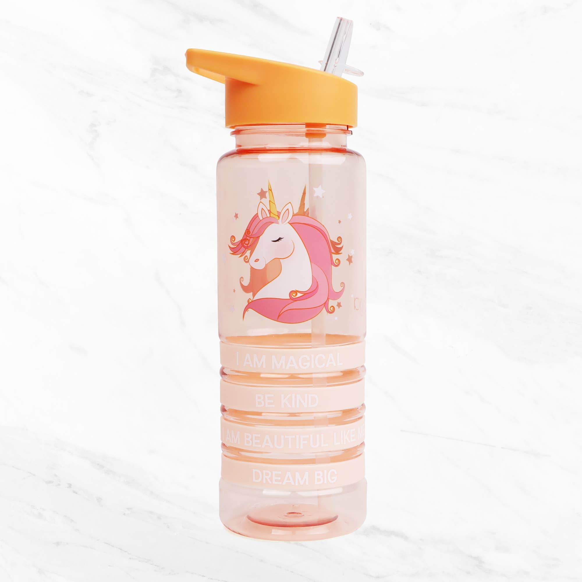 Bouteilles d'eau pour enfants avec licorne et bracelets de positivité