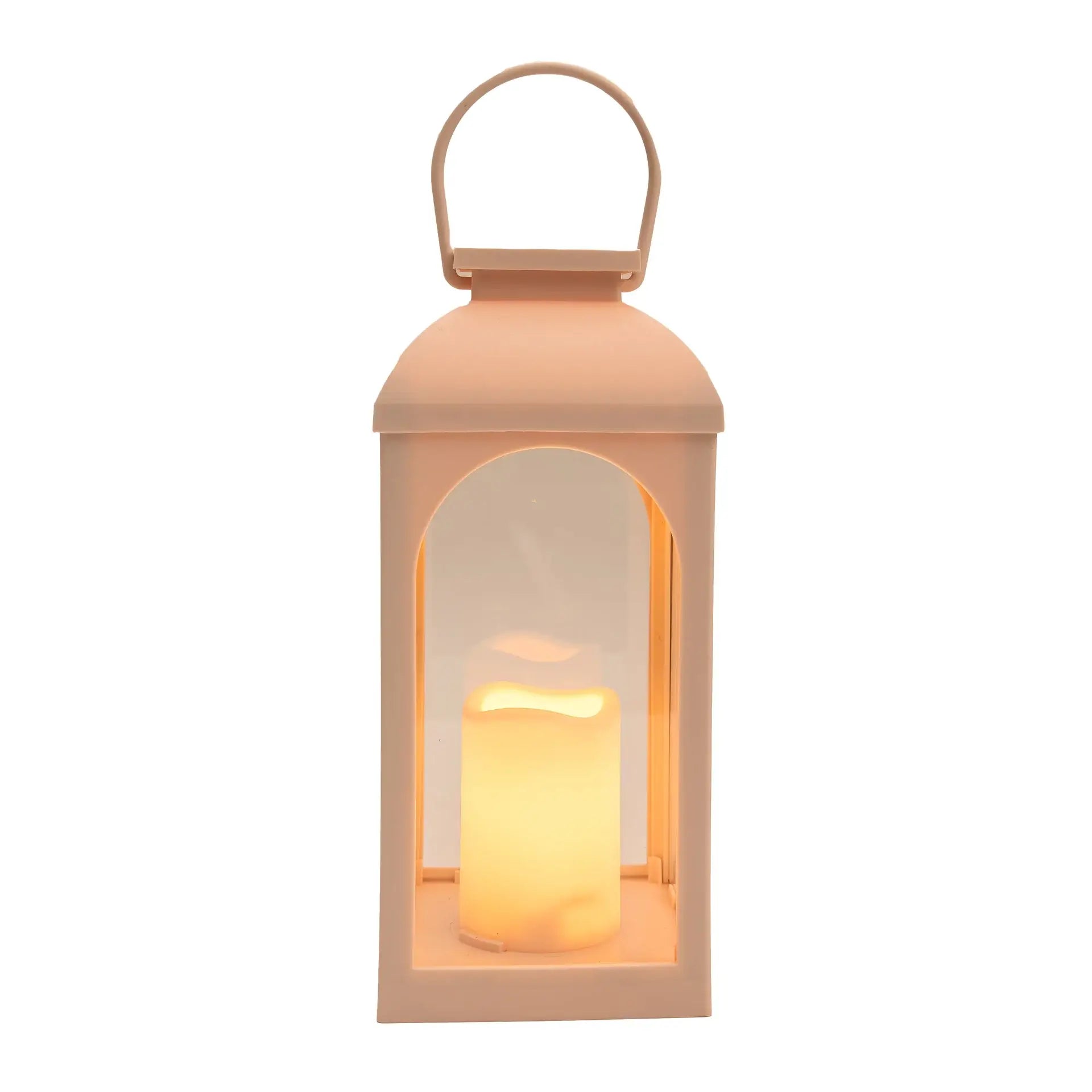 Lanterne solaire d'extérieur avec bougie - couleur sable
