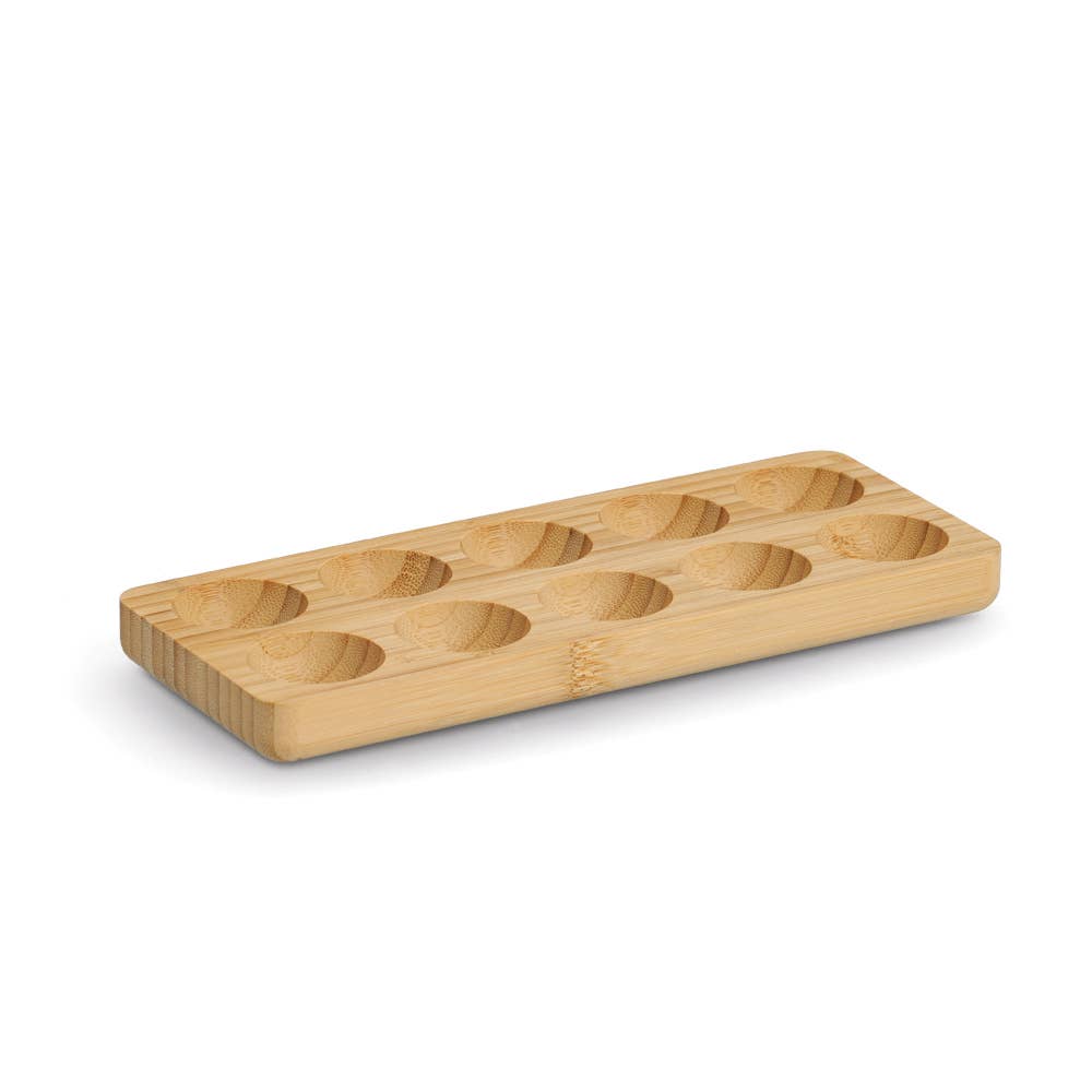 Porte-œufs en bambou: Marron clair / Env. 24,5 x 10 x 2 cm