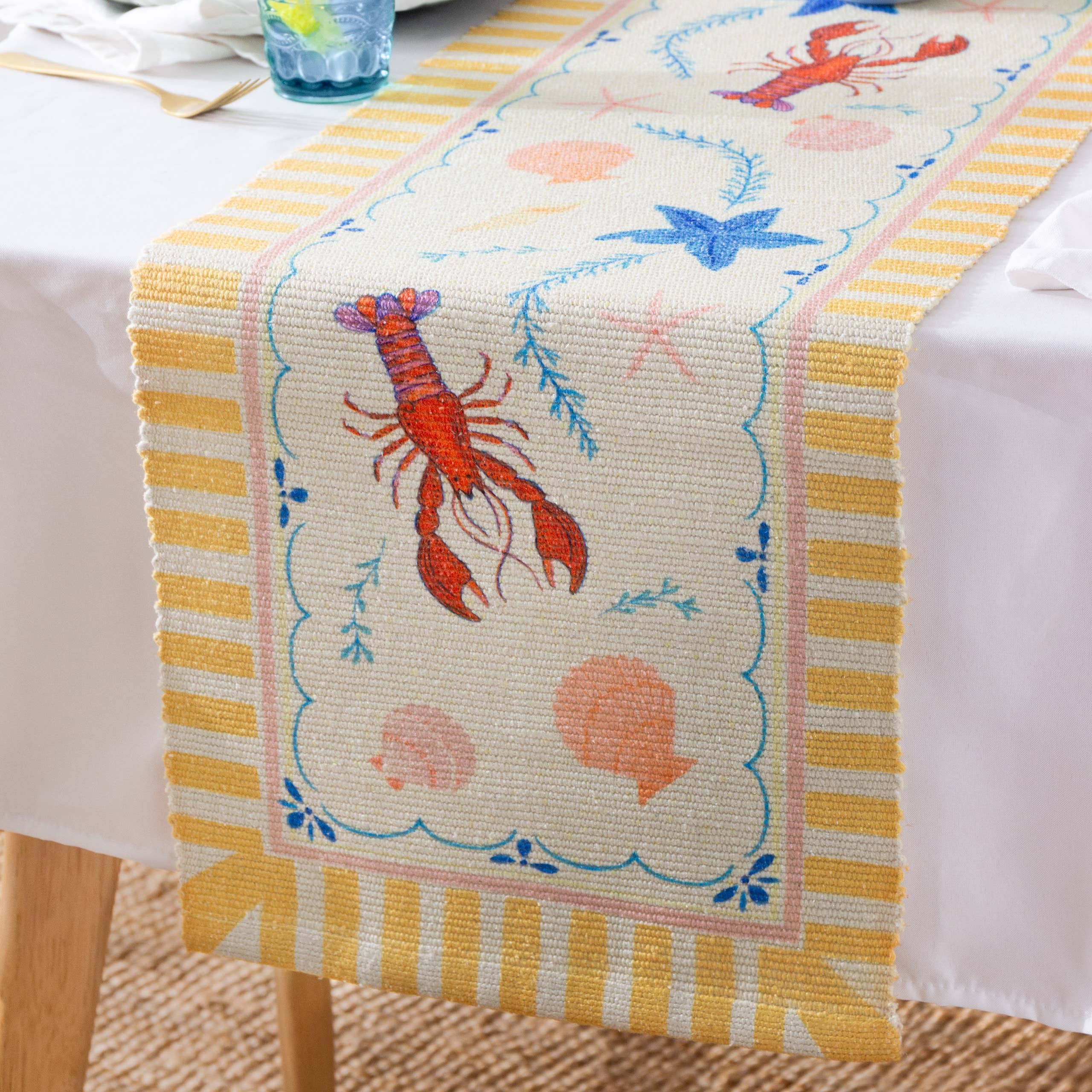 Chemin de table rayé Brunch intérieur/extérieur multicolore: Multicolore / 35 x 180 cm