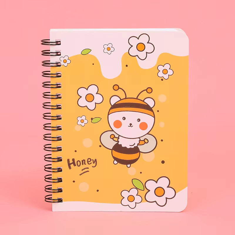 Carnet de Planification A6 à Spirale avec Couverture en Papier, Motif Dessin