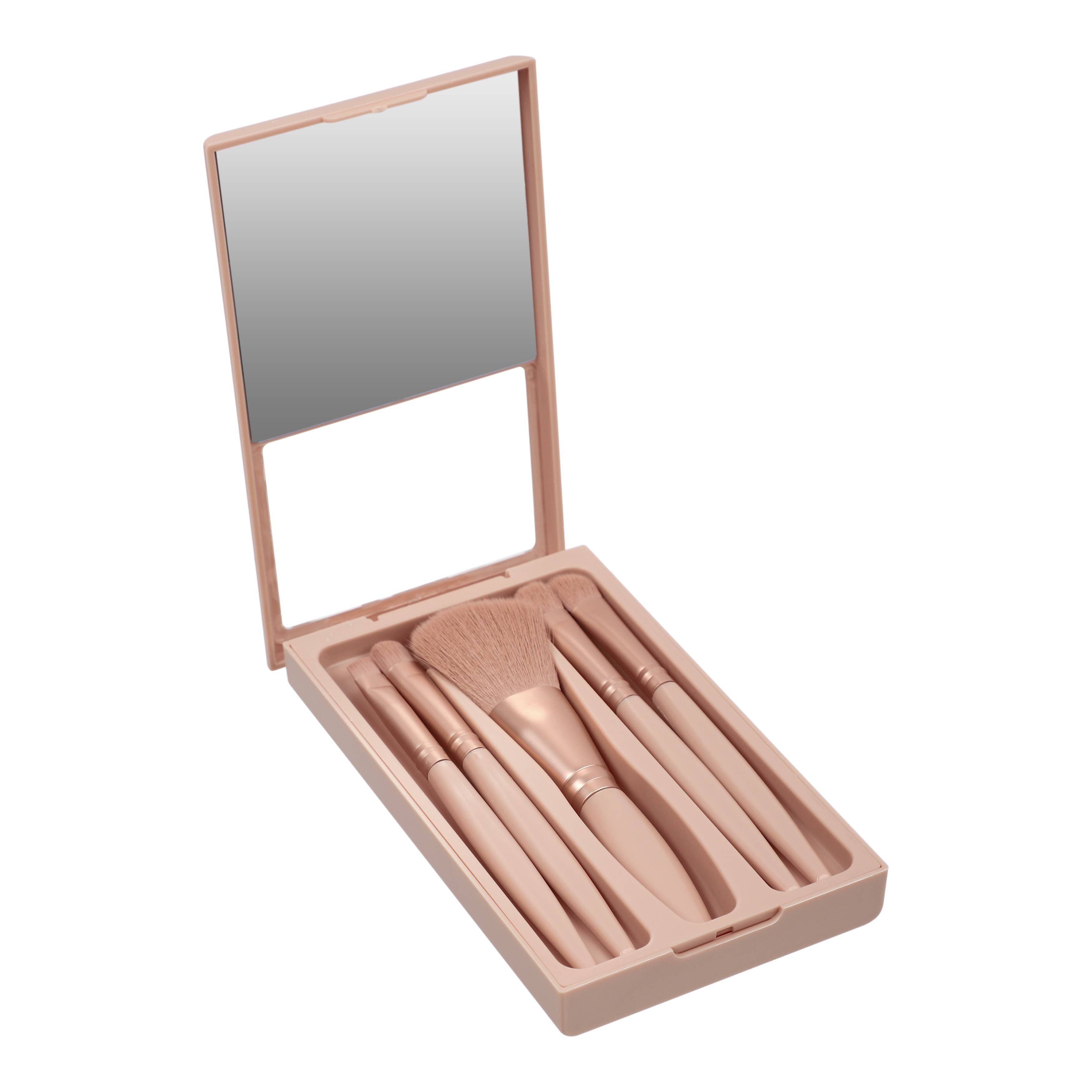 Kit de Pinceaux de Maquillage BYS avec Miroir LEOPARD