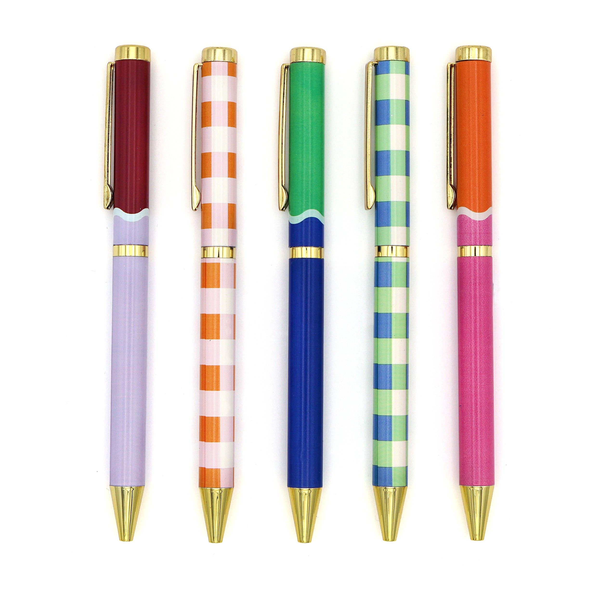 Ensemble de 5 stylos à bille designs variés Saje en boîte cadeau
