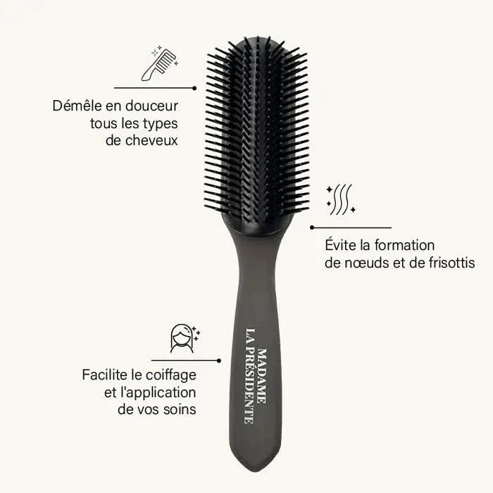 Mme la Presidente Hair Brush Brosse Demelante Cheveux Long