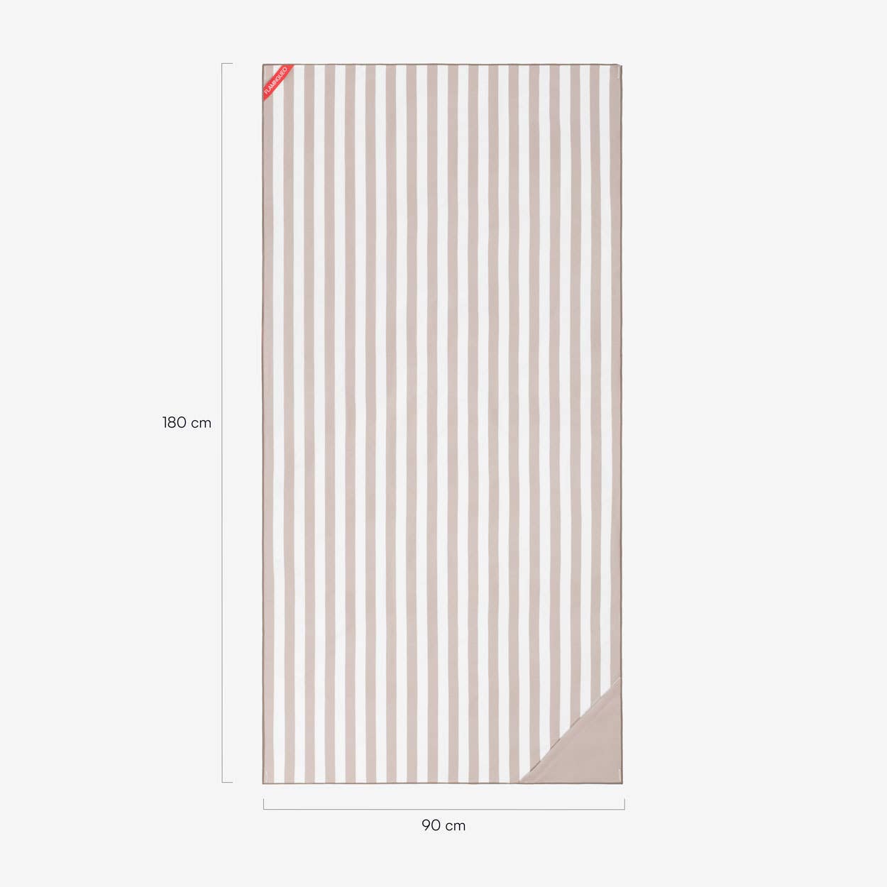 Serviette de plage beige en microfibre