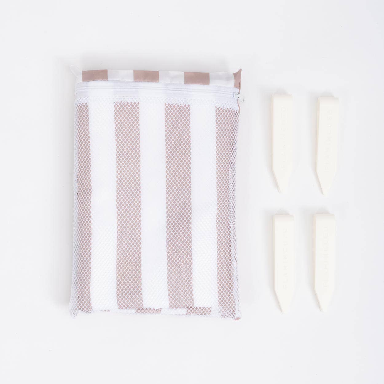 Serviette de plage beige en microfibre