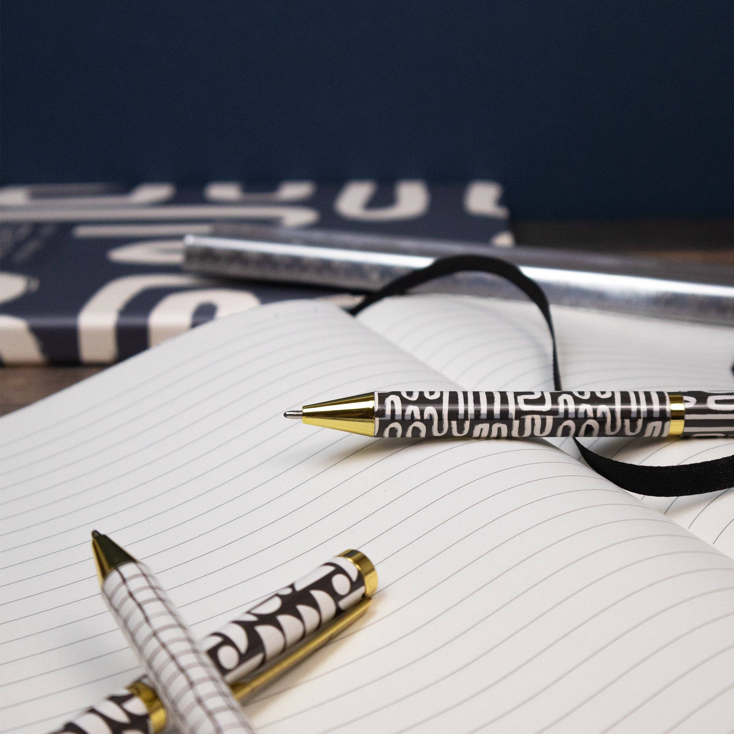 Stylos à bille Elysian Monochrome à design mixte dans une boîte cadeau — Ensemble de 3 stylos