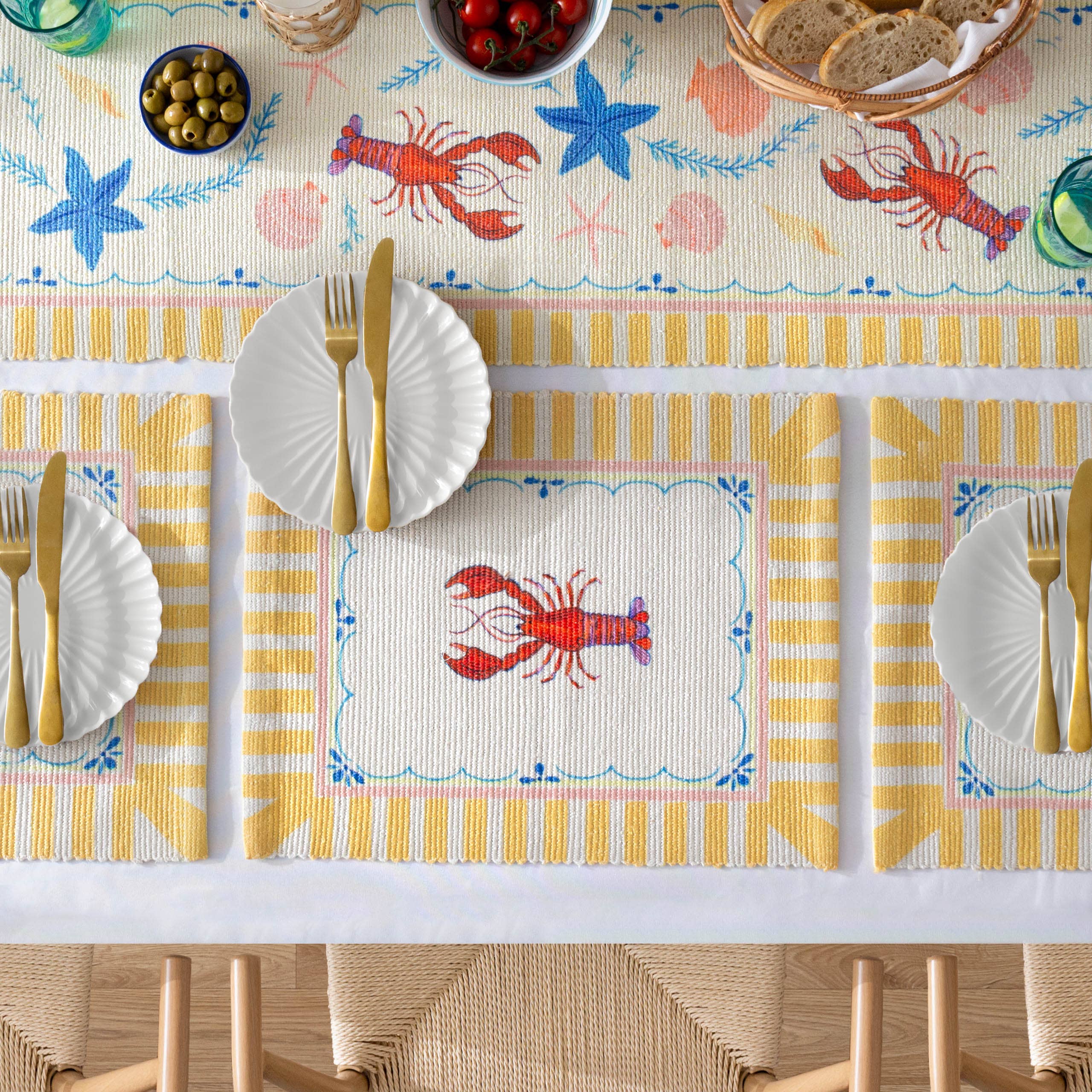 Chemin de table rayé Brunch intérieur/extérieur multicolore: Multicolore / 35 x 180 cm