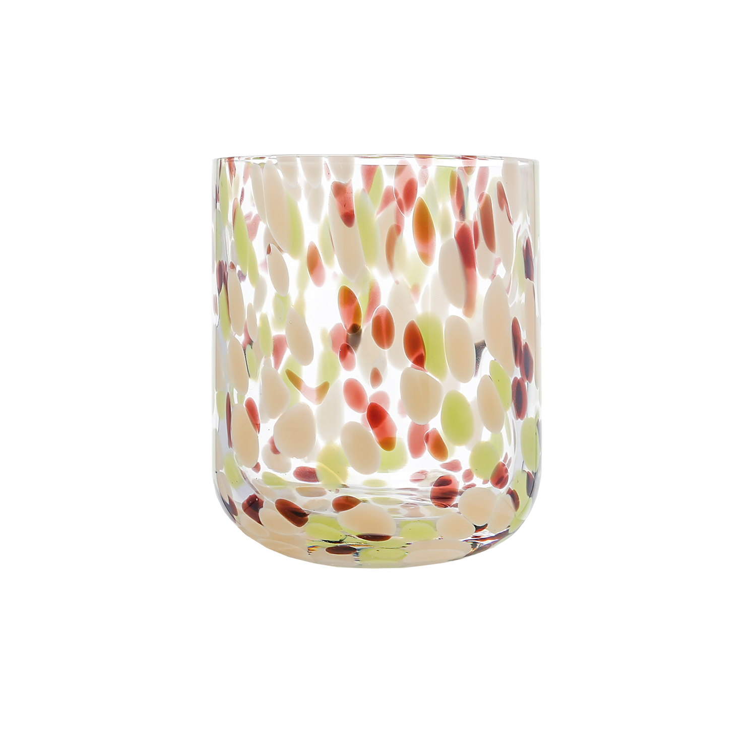 Glass cup speckled brown D8 H9 5cm