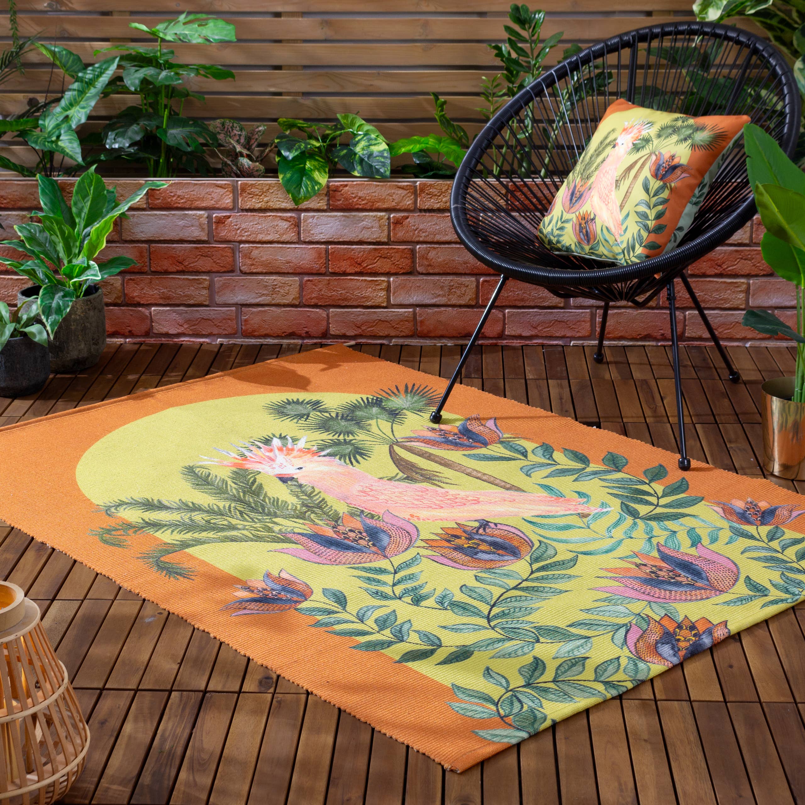Tapis lavable d’intérieur/extérieur Cockatoo orange: Orange / 120 x 170 cm