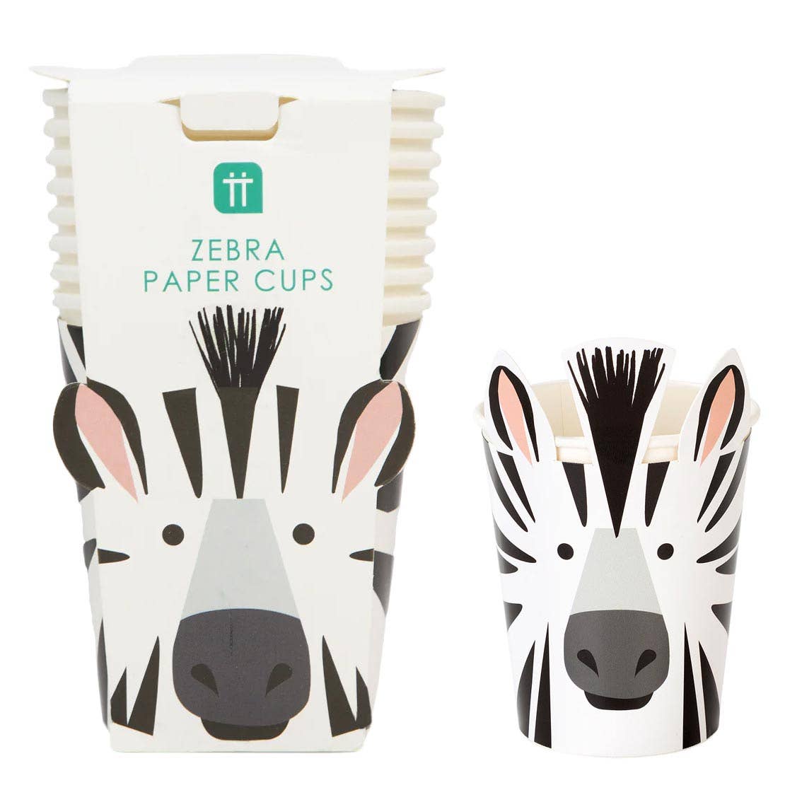 Gobelets en forme de zèbre Party Animals, paquet de 8