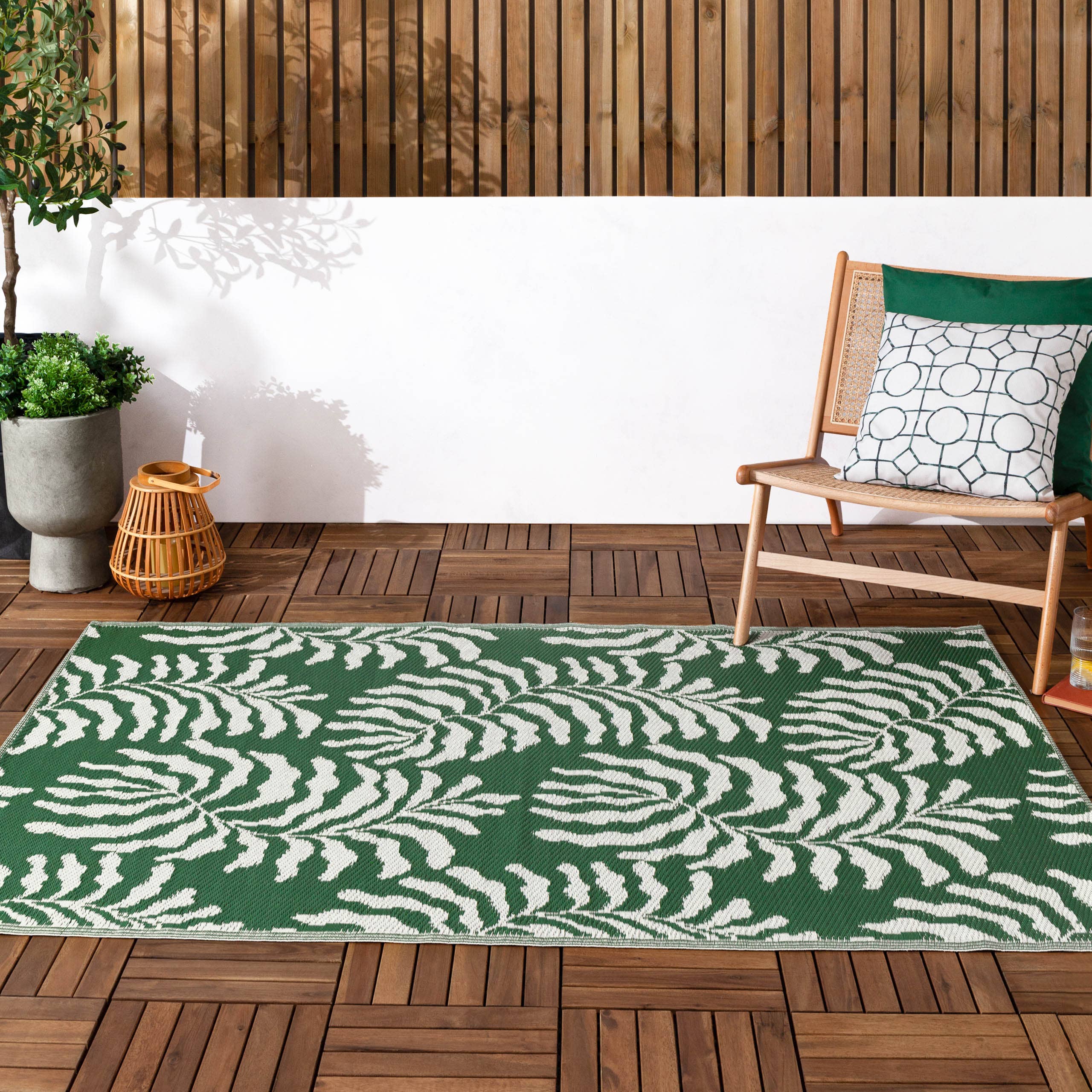 Tocorico Tapis d'extérieur 120x180cm 100% recyclé Vert: Vert / 120 x 180 cm