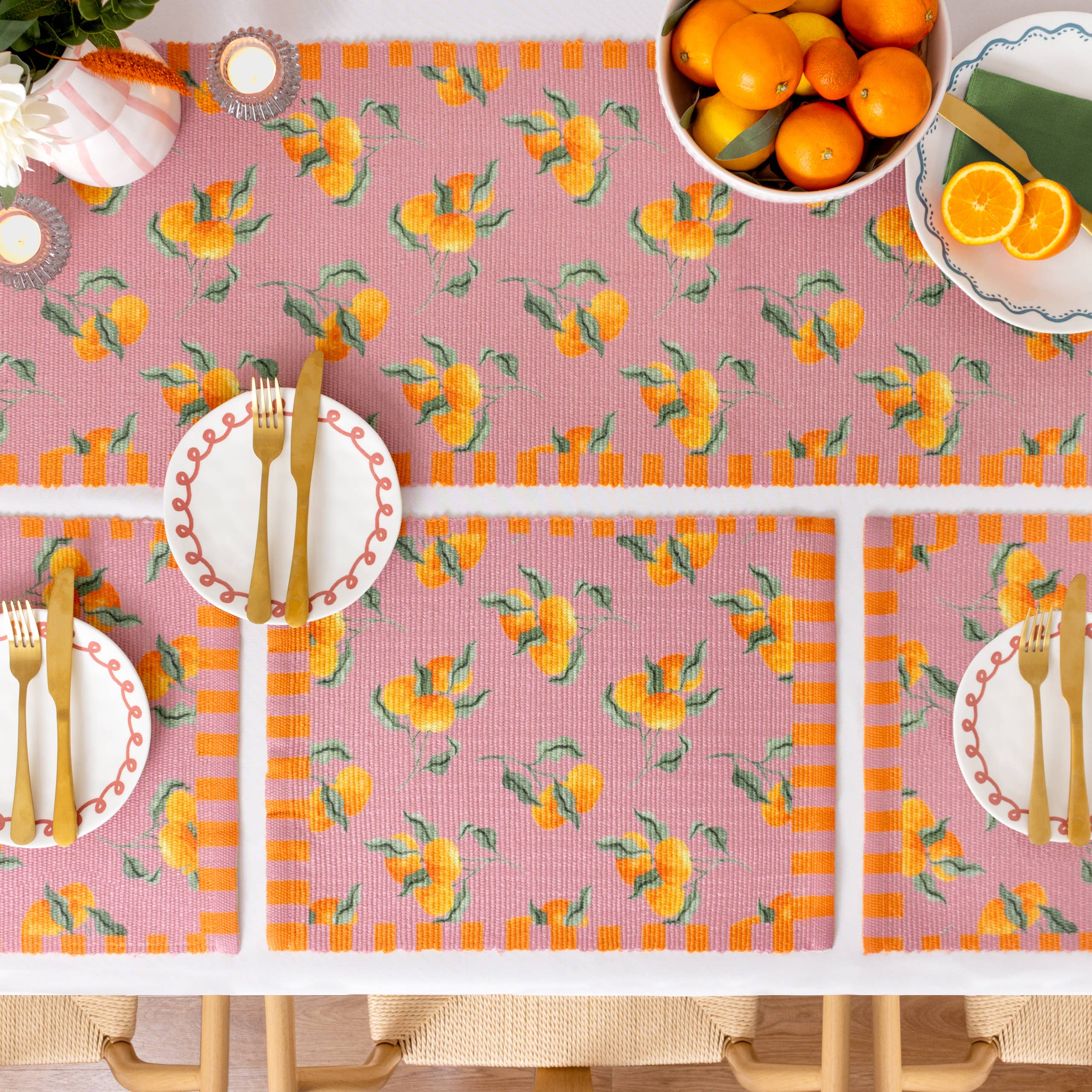 Set de 4 sets de table oranges pour intérieur/extérieur rose: Rose / 46 x 36 cm
