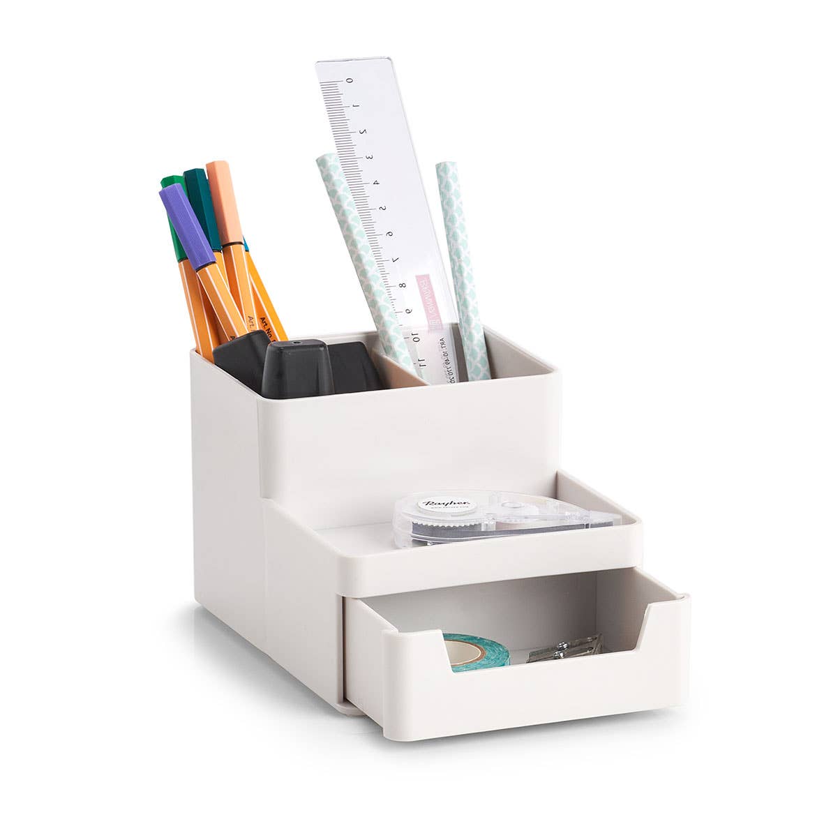 Organisateur d'ustensiles en plastique gris: Gris / Env. 11,2 x 15,5 x 9,5 cm