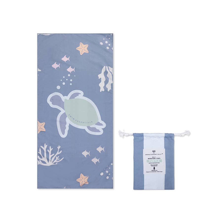 Serviette de plage en microfibre - Bleu - Coral Bliss - 135 x 65 cm