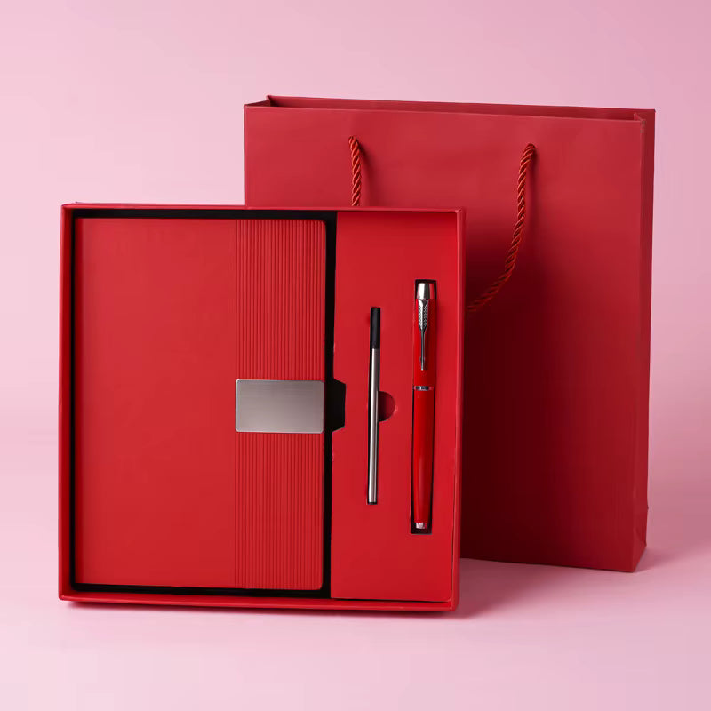 Coffret Cadeau en Similicuir A6 pour Entreprise avec Bloc-Notes de 100 Feuill