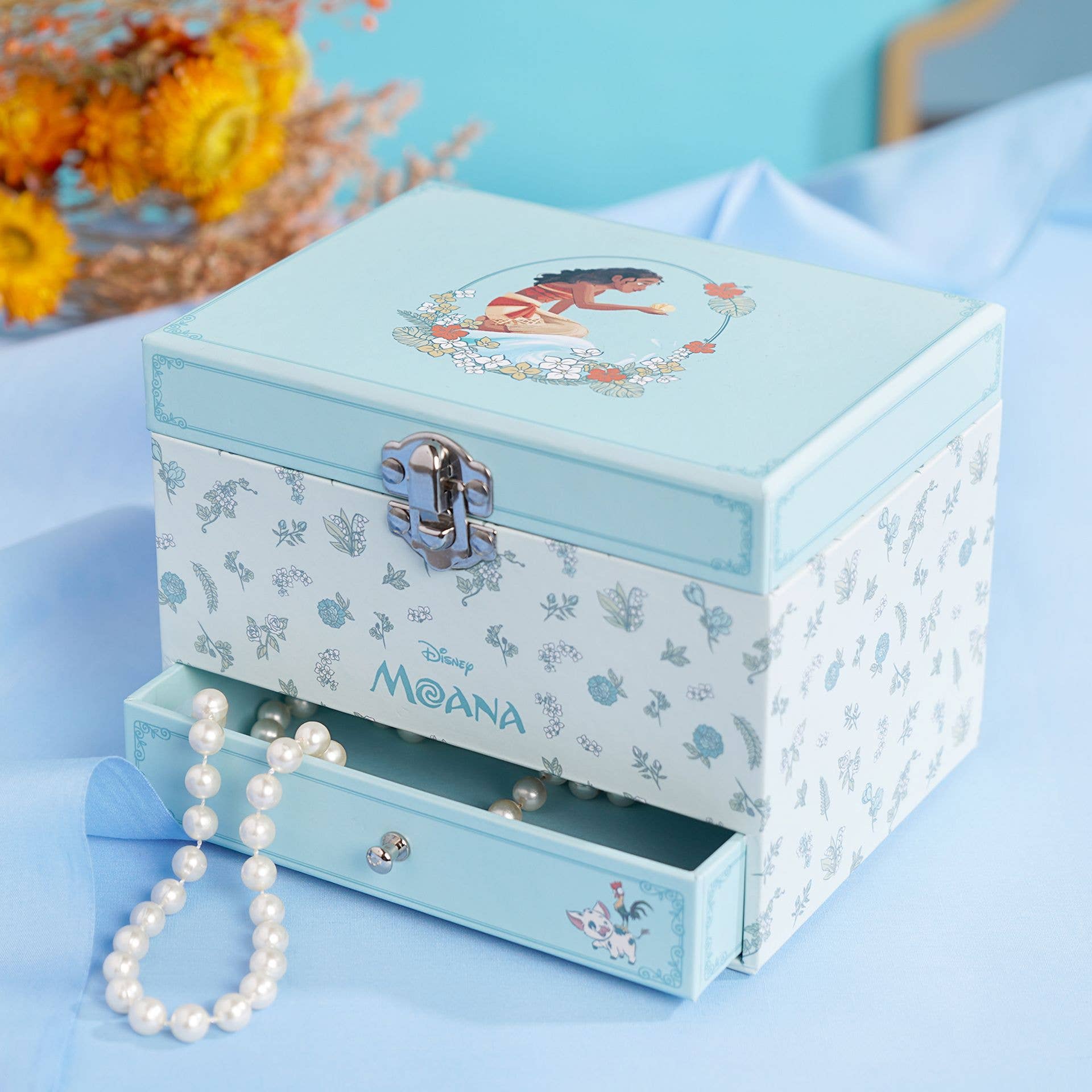 Boîte à bijoux musicale princesse pastel Disney - Vaiana