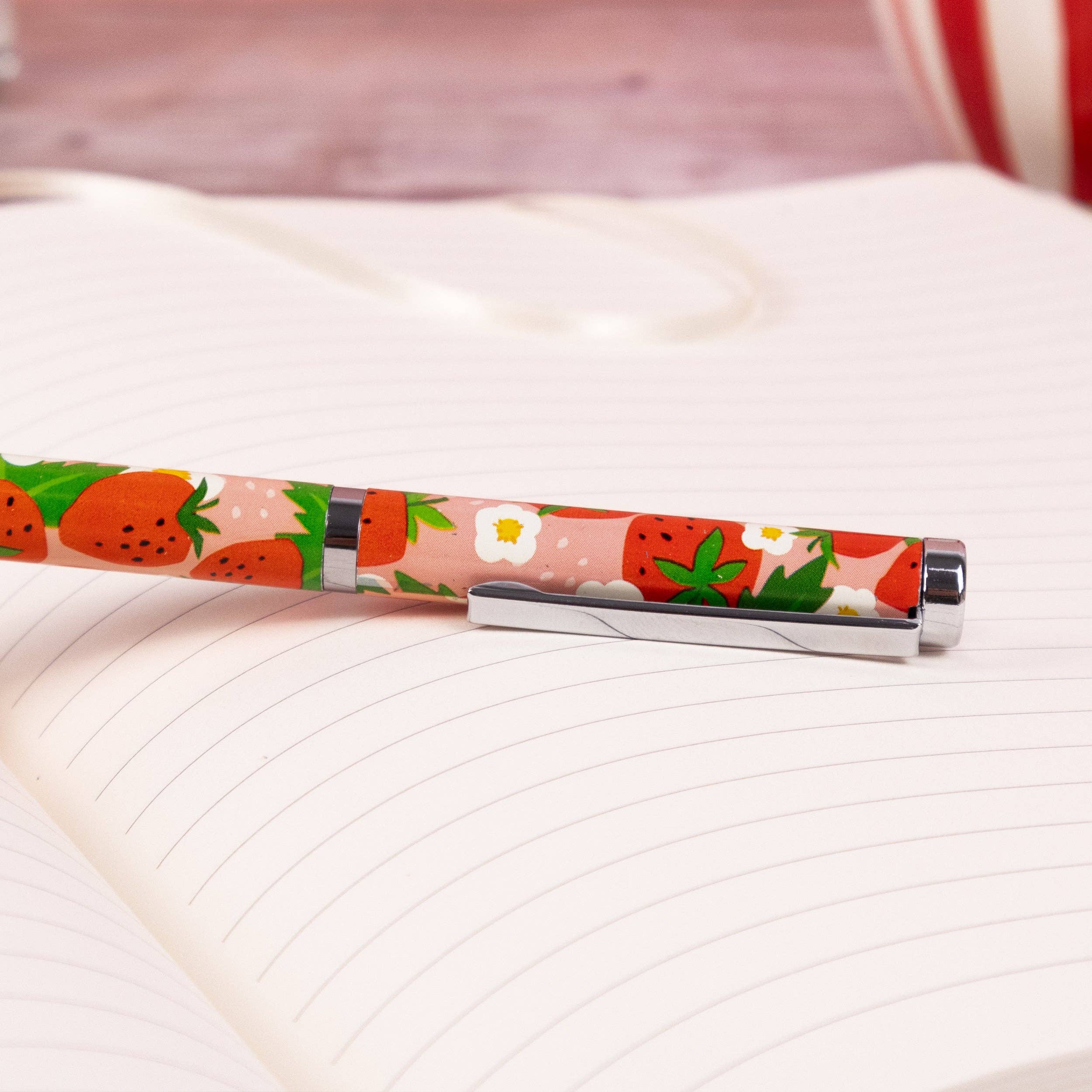 Stylo à bille Fraises dans une boîte cadeau