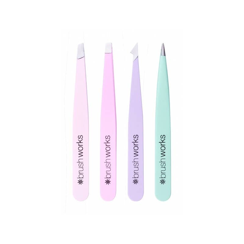 Ensemble de pinces à épiler combinées Brushworks 4 pièces Pastels