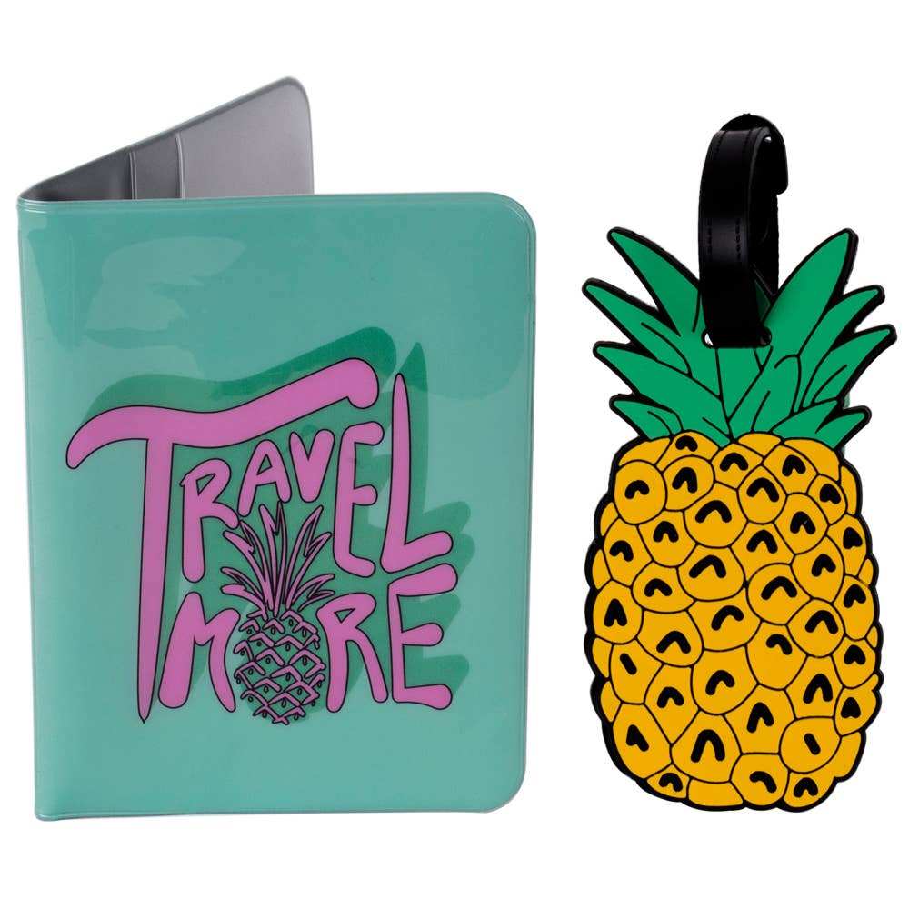Porte-passeport et identifiant de bagage voyage Licorne et Ananas HF