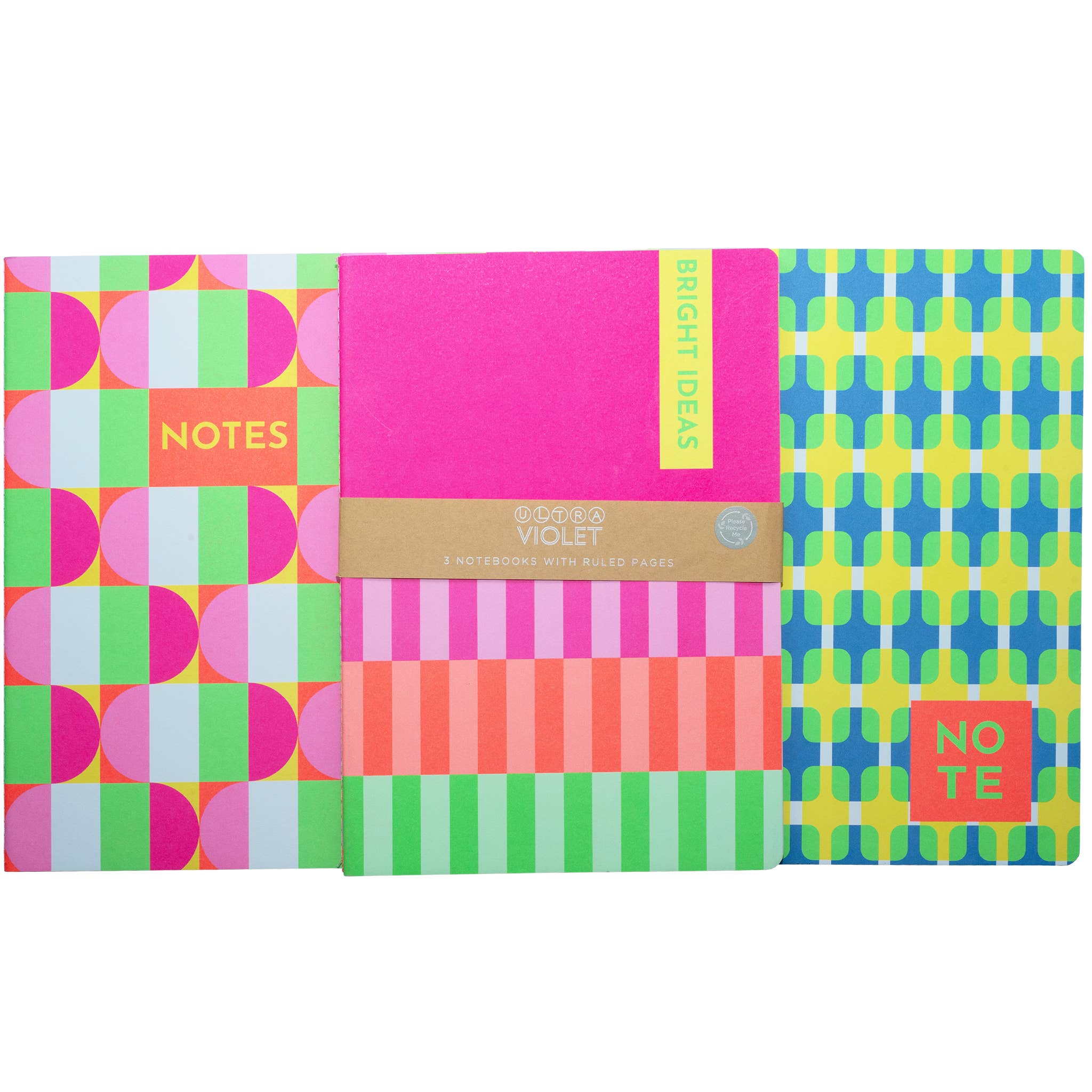 Pack de 3 cahiers A4 lignés Ultra Violet Pop