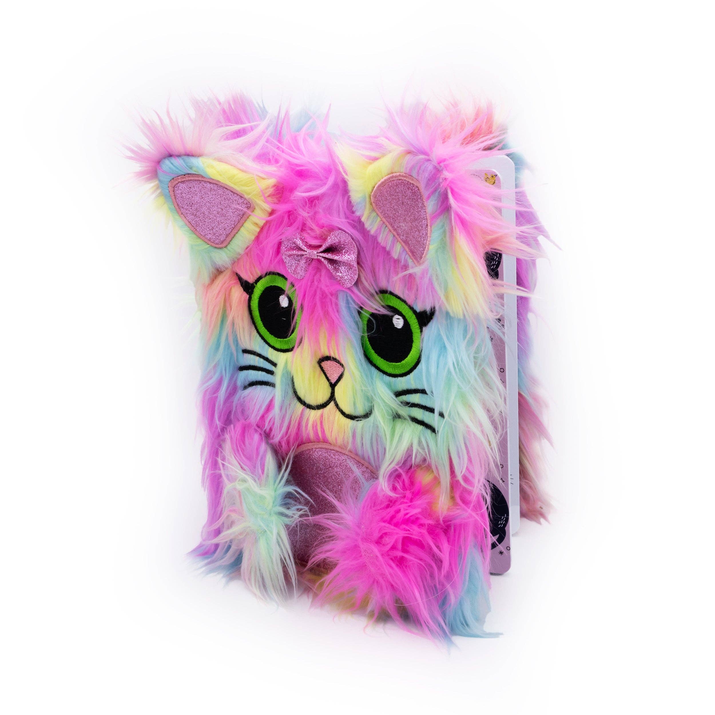 Carnet en peluche Chat Ébouriffé – Journal Doux A5 Ligné pour Enfants