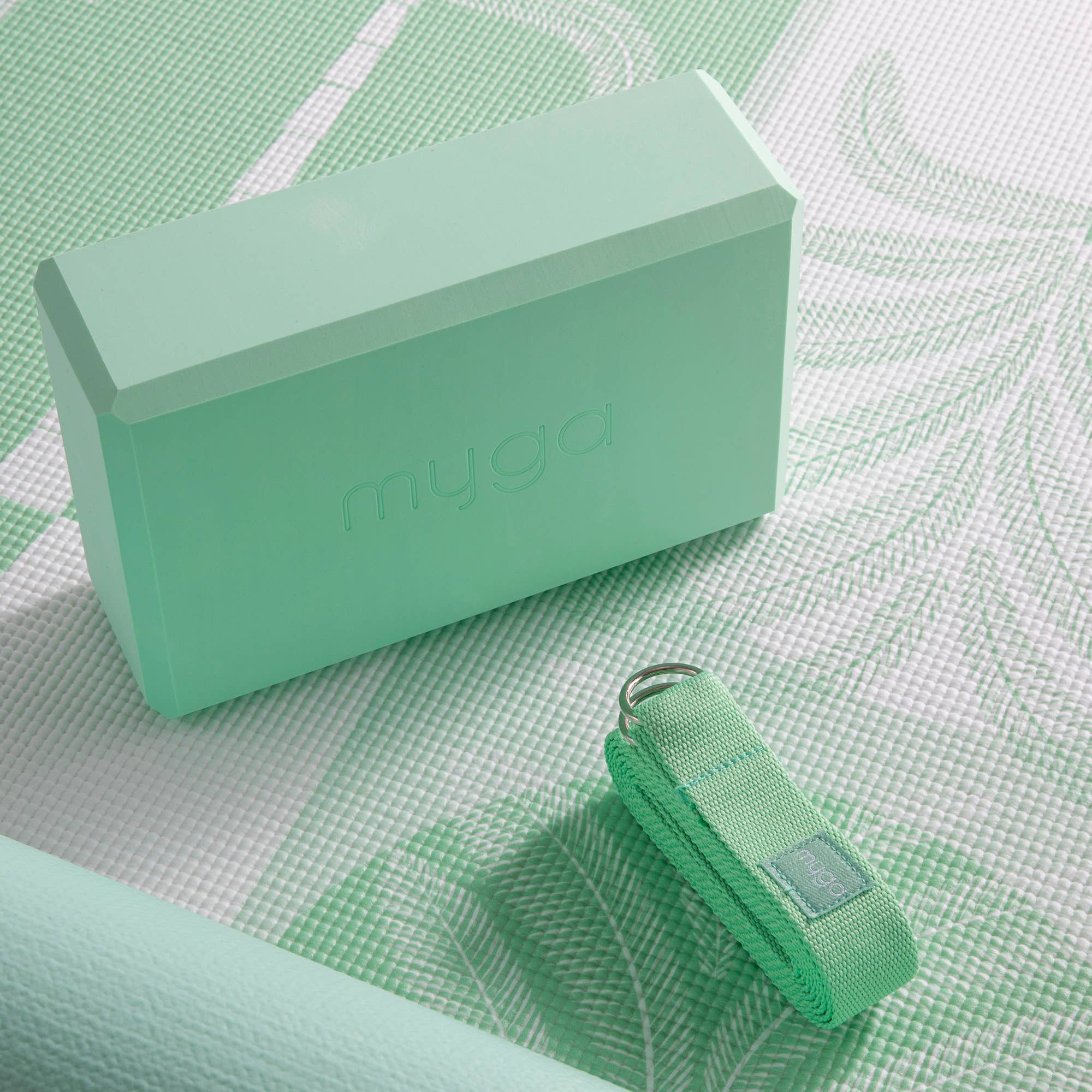 Kits de yoga imprimés pour débutants: Paume sauge