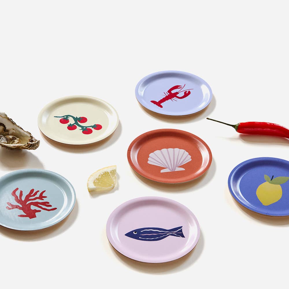 Set de 6 dessous de verre « Seaside Lunch » - 11 cm