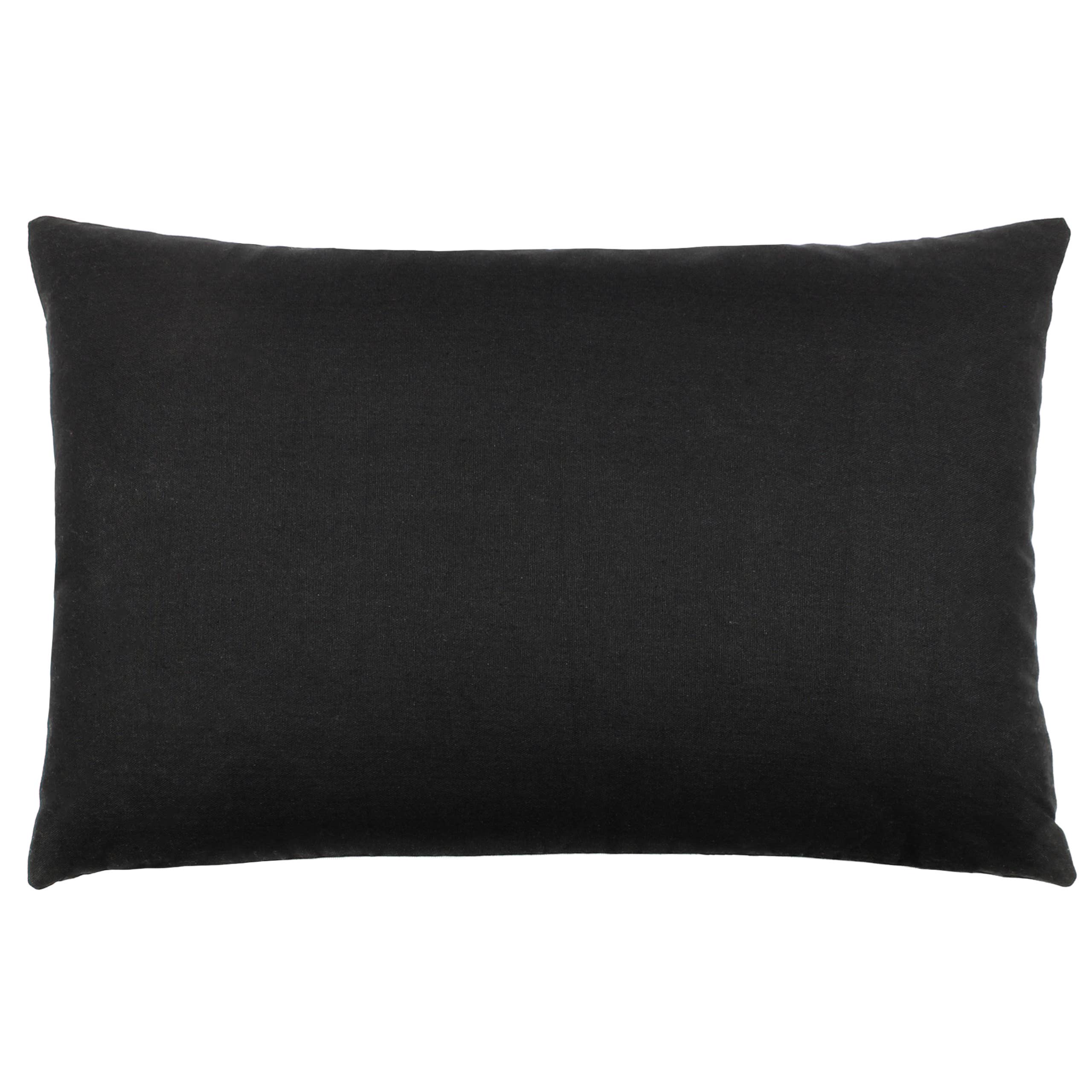 Coussin à pompons Pritta noir: Noir / Garni en polyester / 40 x 60 cm