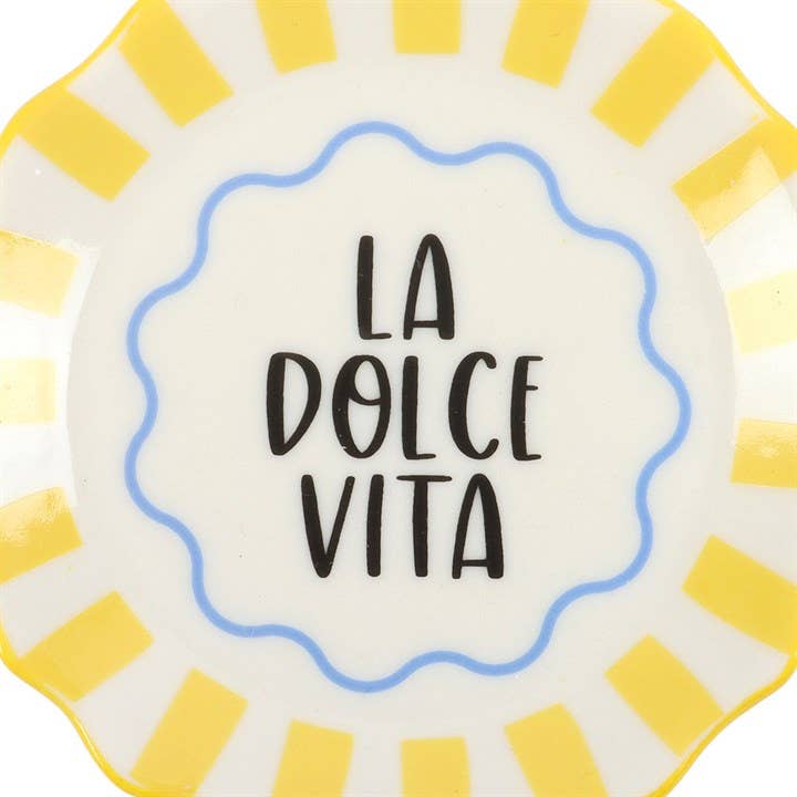 Plat à Bibelots La Dolce Vita Rayé Jaune