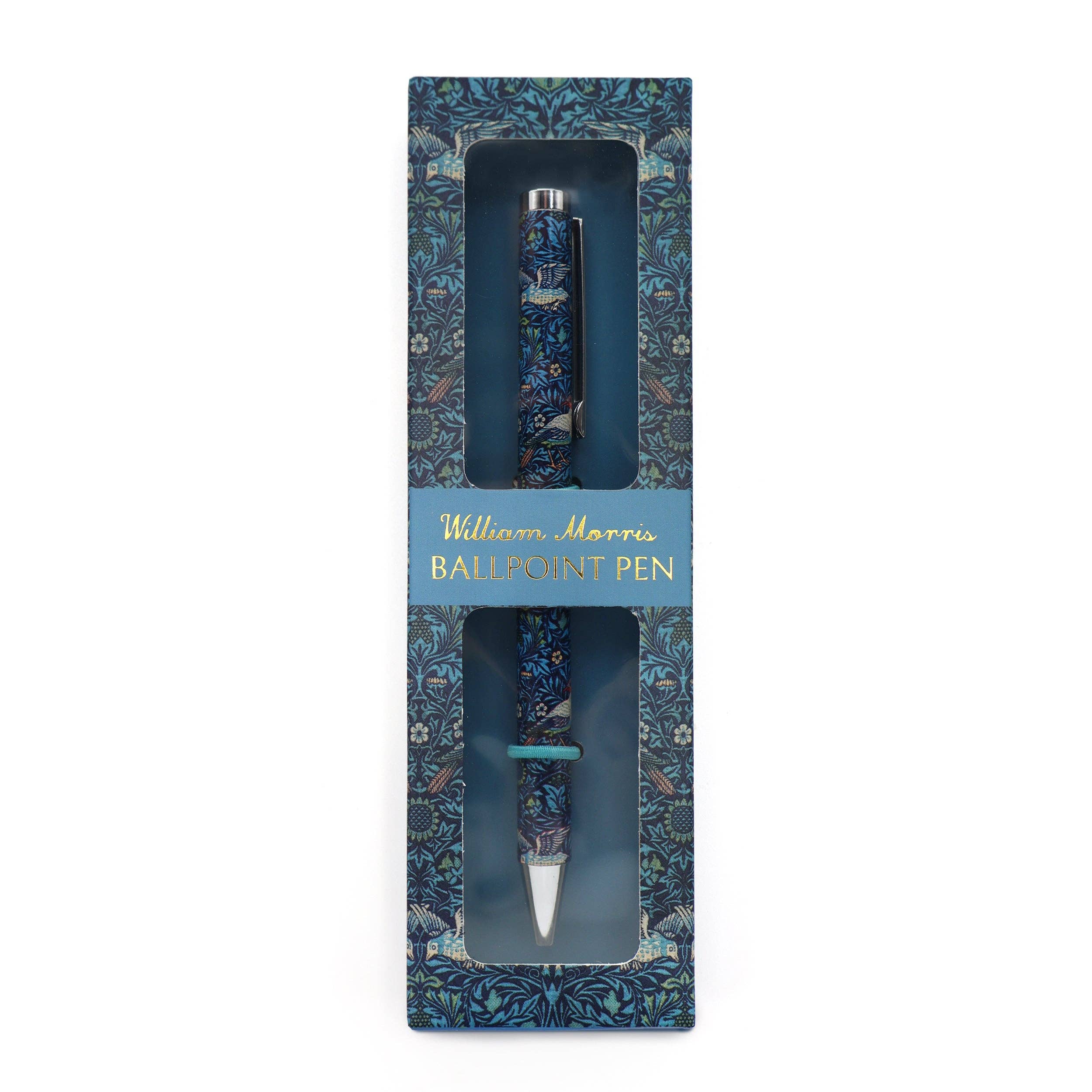 Stylo à bille William Morris Birds dans une boîte cadeau