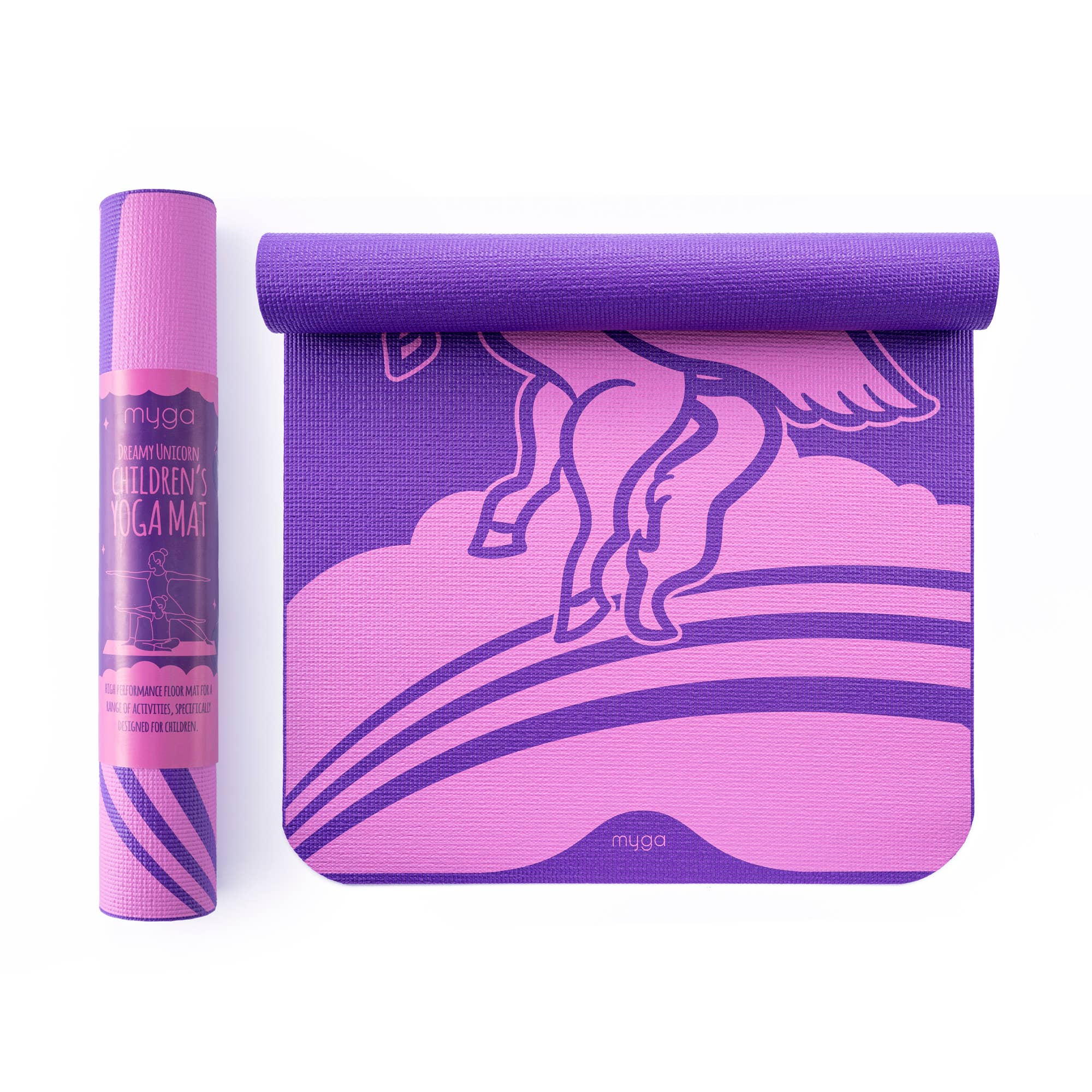 Tapis de yoga pour enfants avec licorne et capteur de rêves