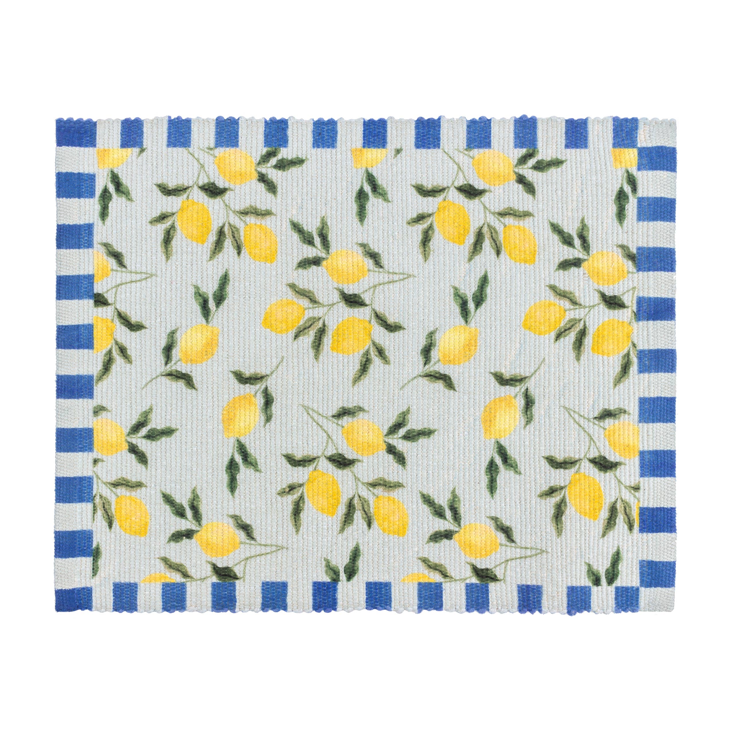 Set de 4 sets de table intérieur/extérieur Lemons, bleu: Bleu / 46 x 36 cm