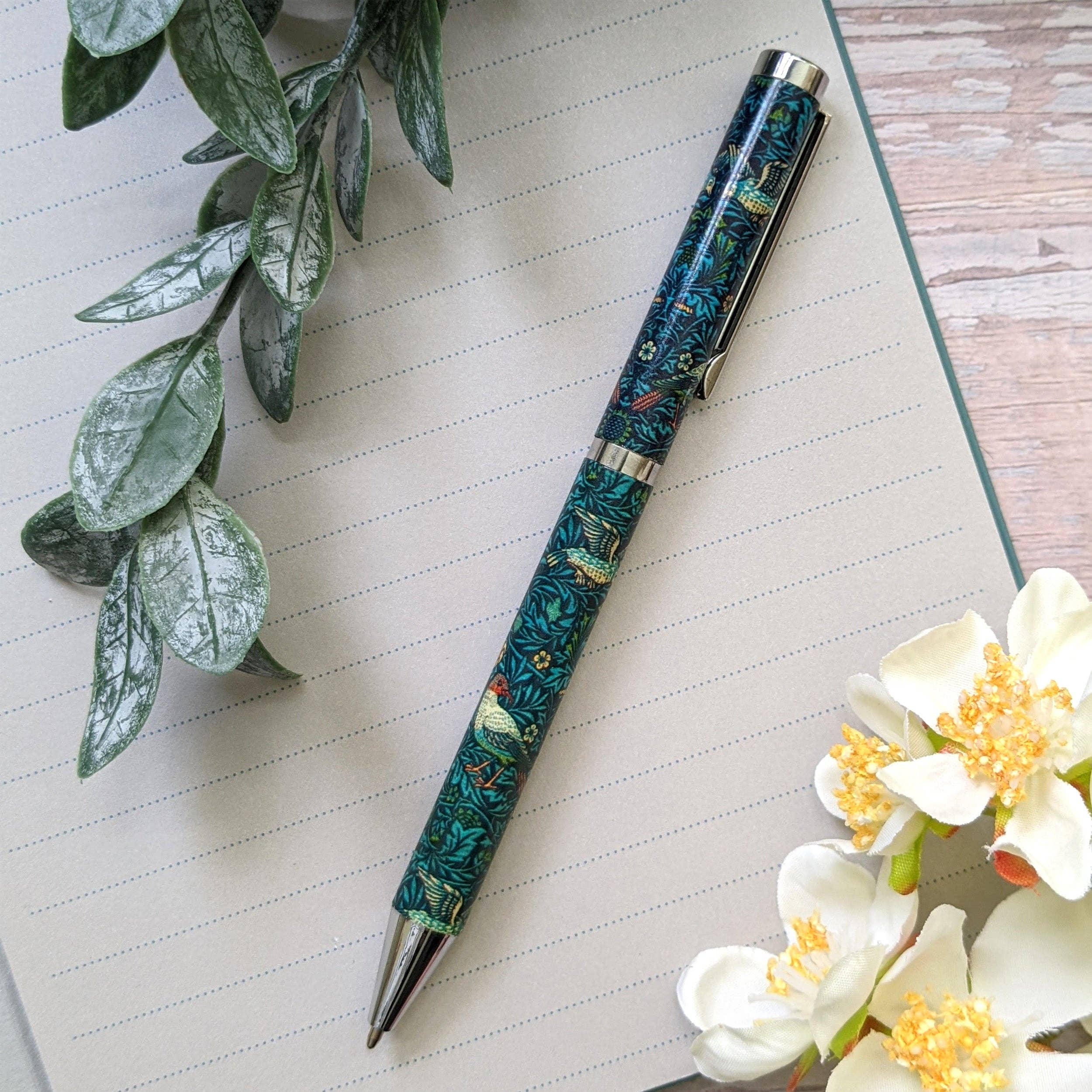 Stylo à bille William Morris Birds dans une boîte cadeau