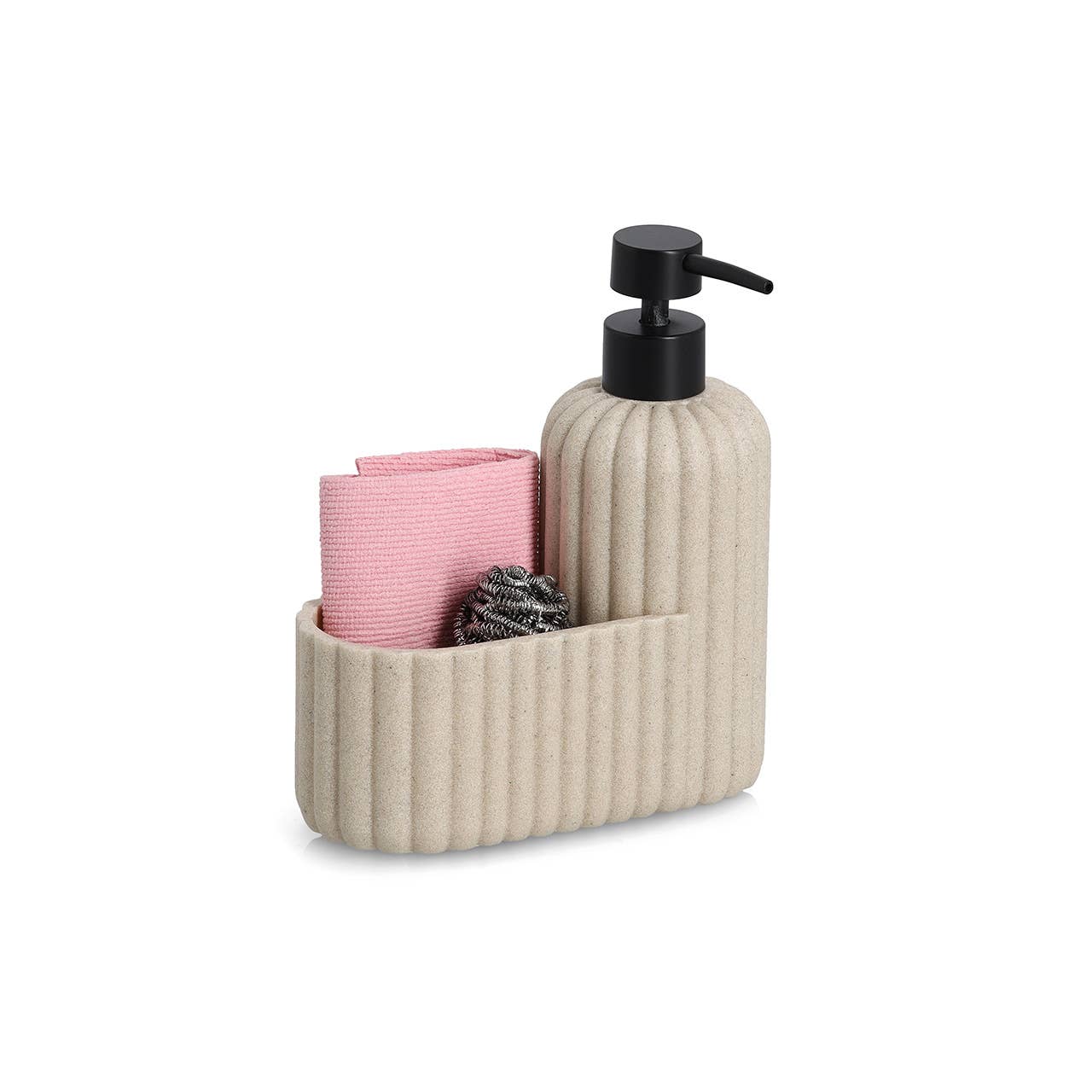 Organisateur d'évier, résine de poly, beige