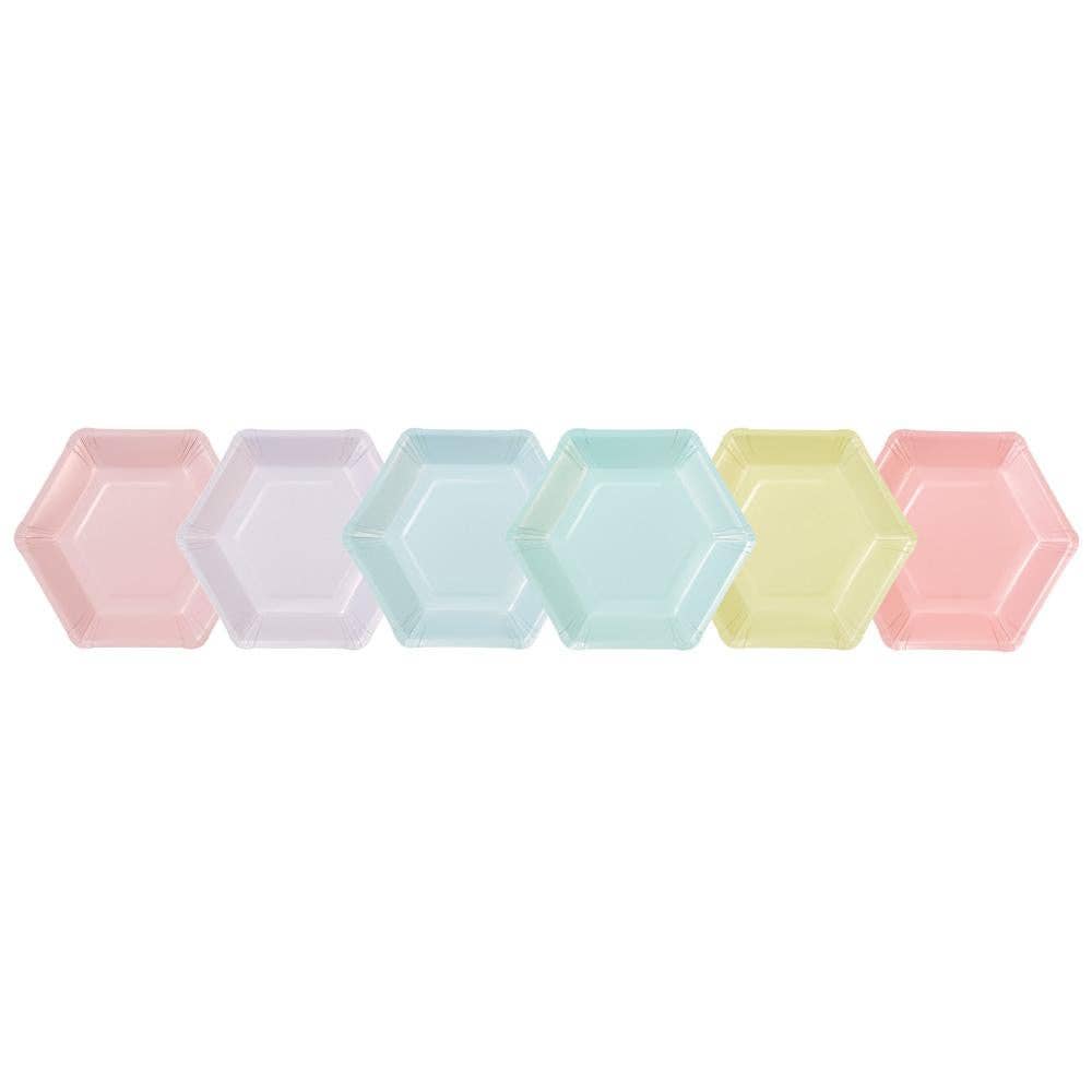 Petites assiettes à pastel hexagonales | Paquet de 12 |