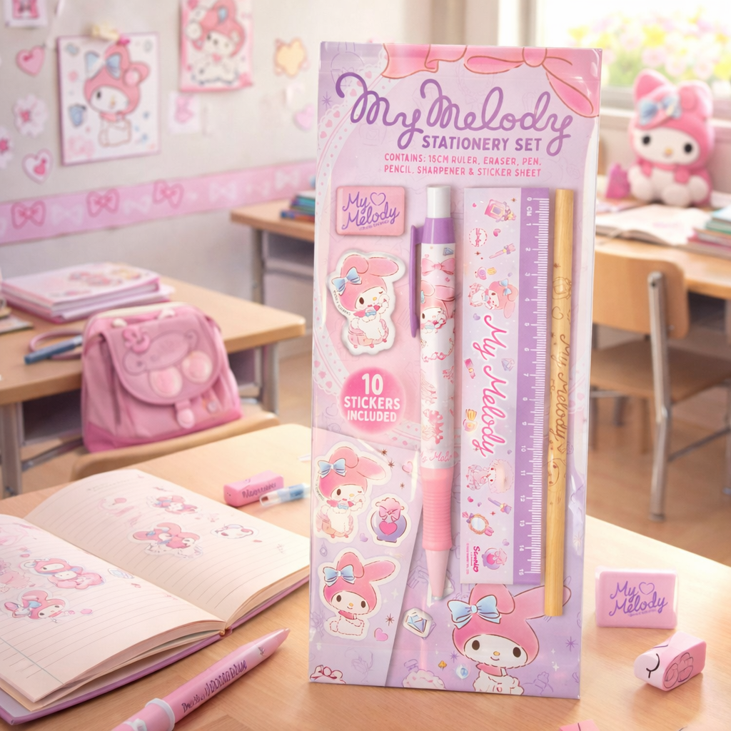 Sanrio My Melody - Ensemble de papeterie 6 pièces