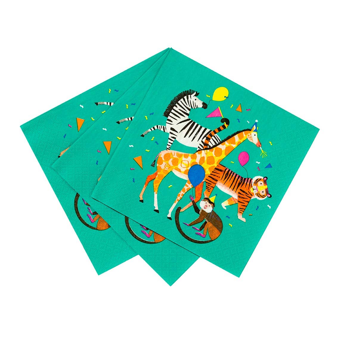 Serviettes en papier Animaux de fête - Pack de 20