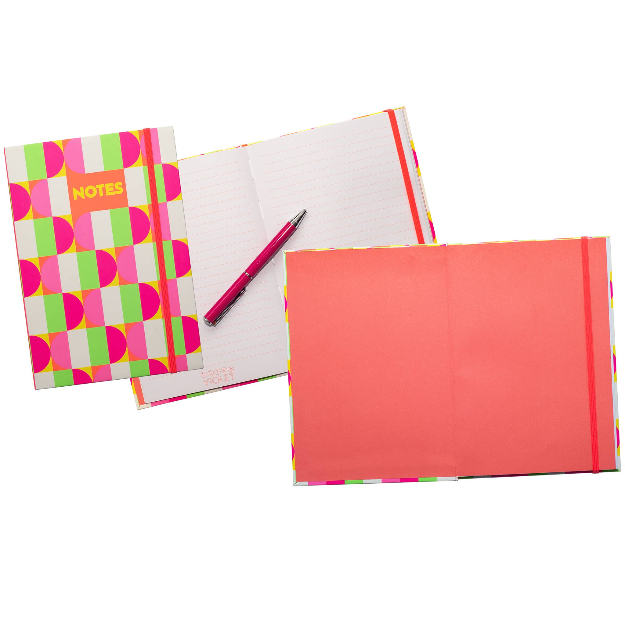 Carnet A5 à couverture rigide avec marque-page élastique Ultra Violet Pop