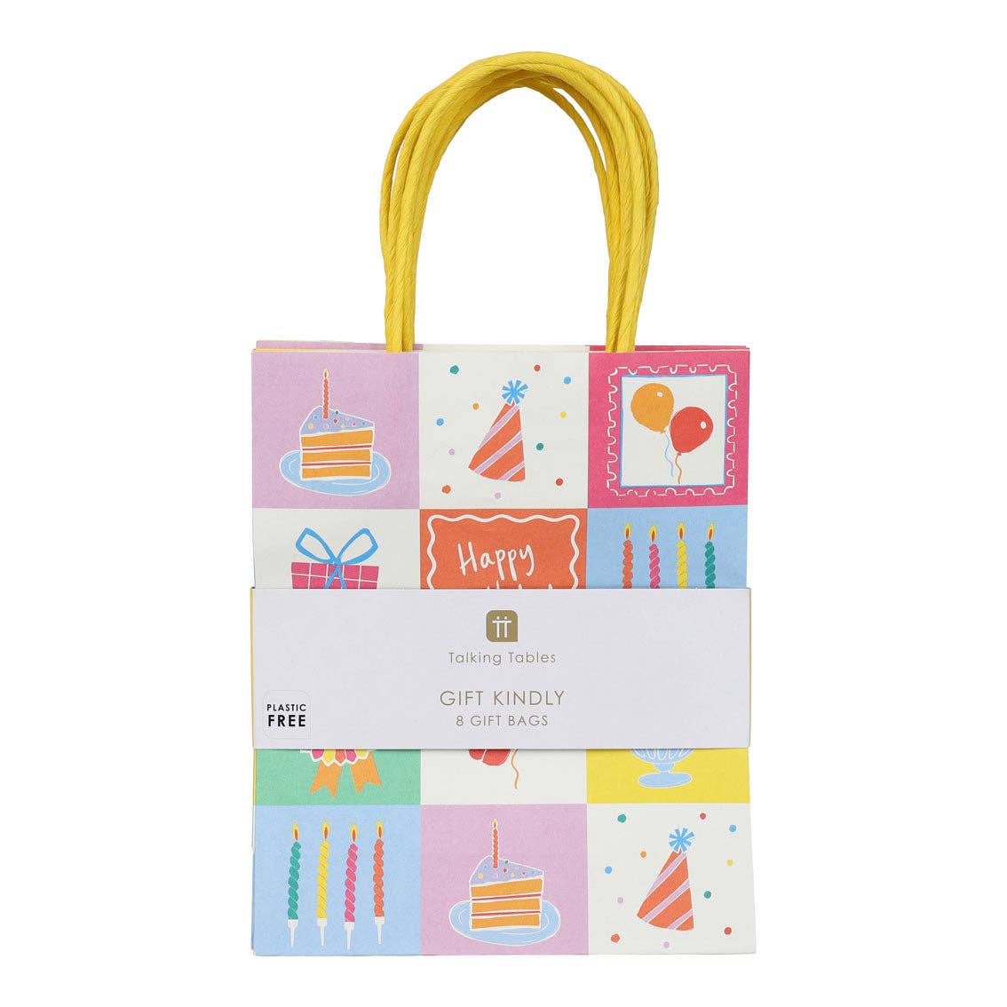 Sacs Cadeaux Icônes Joyeux Anniversaire - Lot de 8 | Décoration d'Anniversaire |
