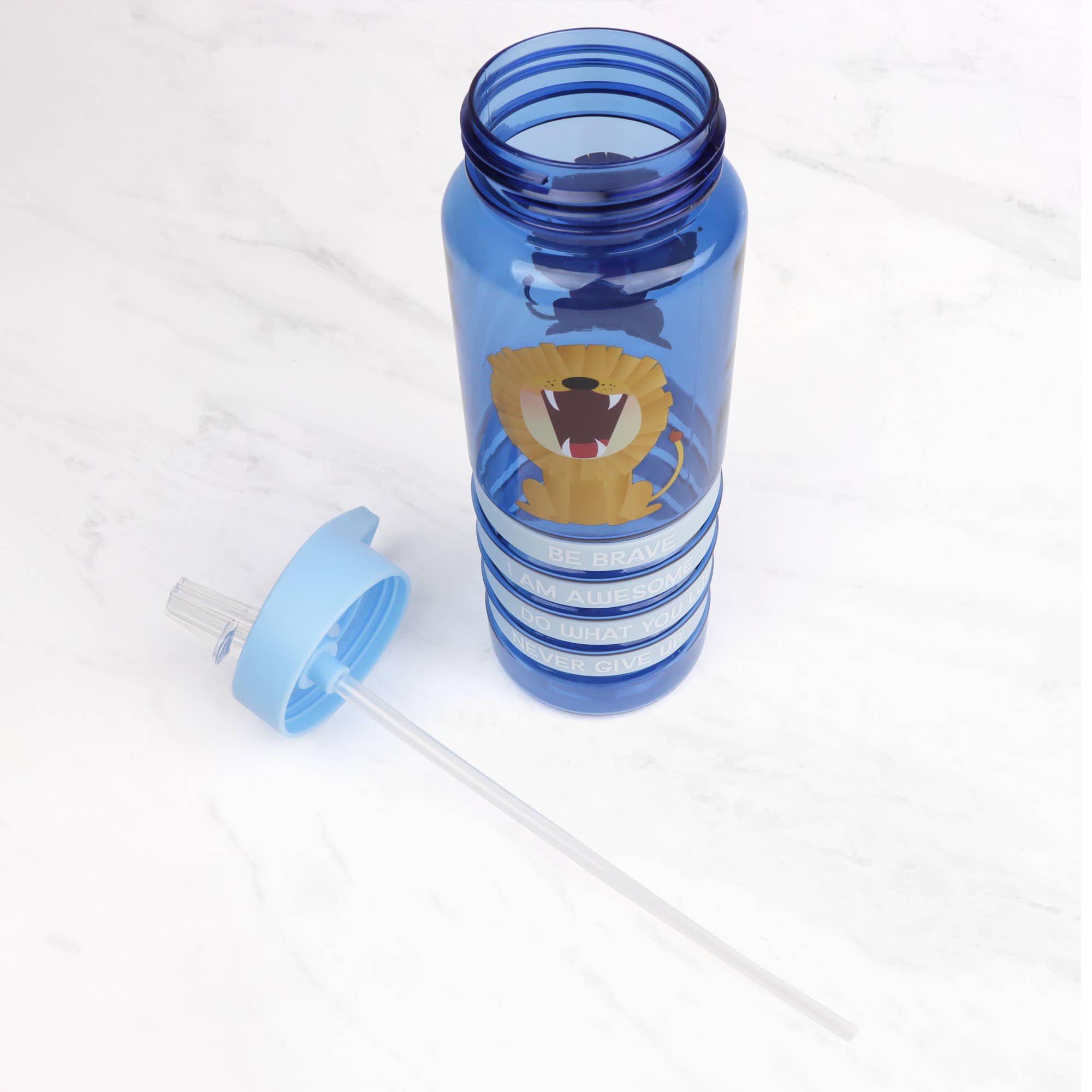 Bouteille d'eau Lion pour enfants avec bracelets positifs