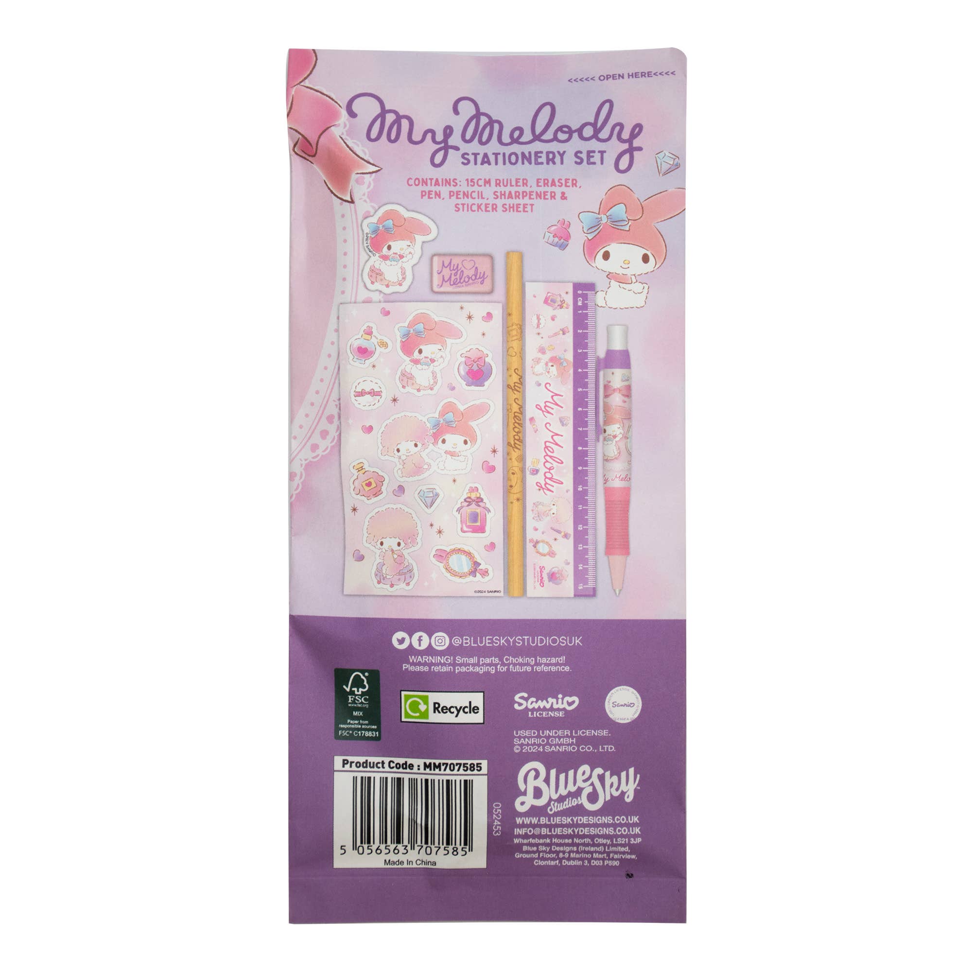 Sanrio My Melody - Ensemble de papeterie 6 pièces