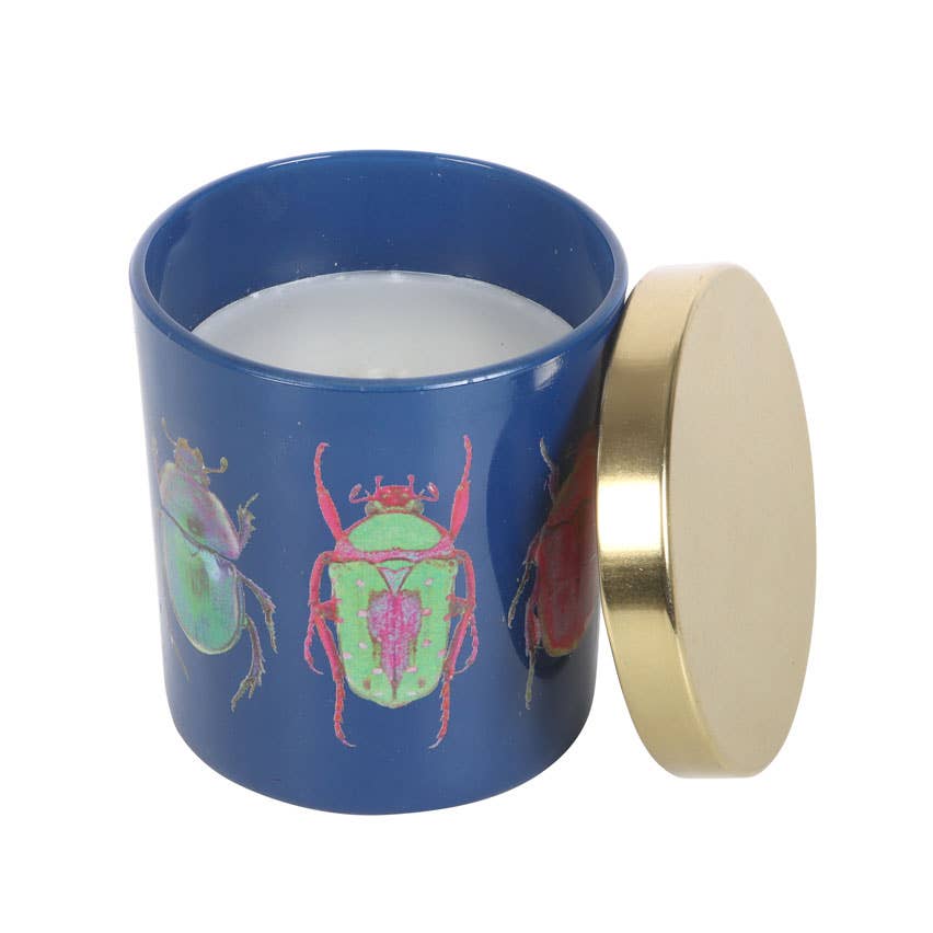 Bougie à imprimé scarabée ambre et vanille