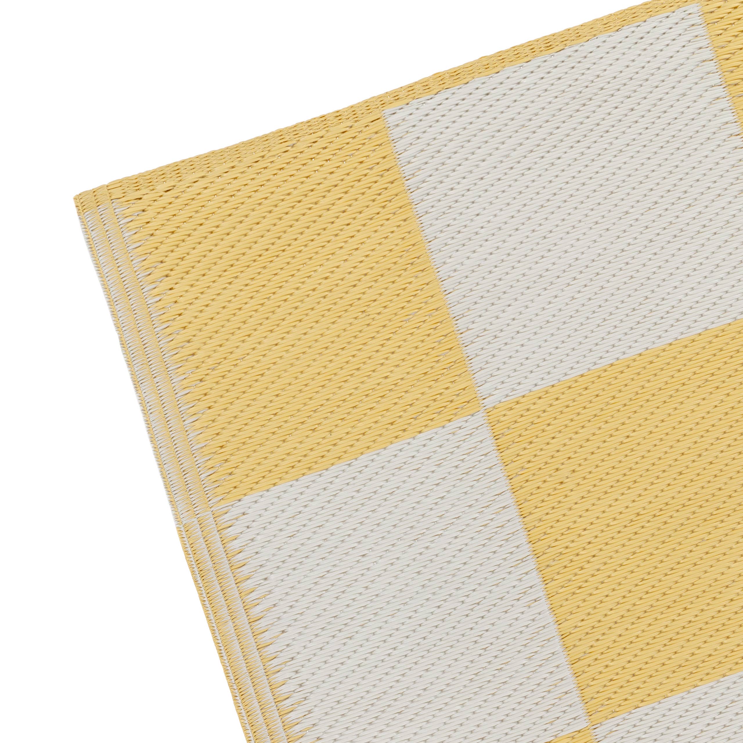 Tapis d'extérieur en damier 120x180cm 100% recyclé jaune: Jaune / 120 x 180 cm