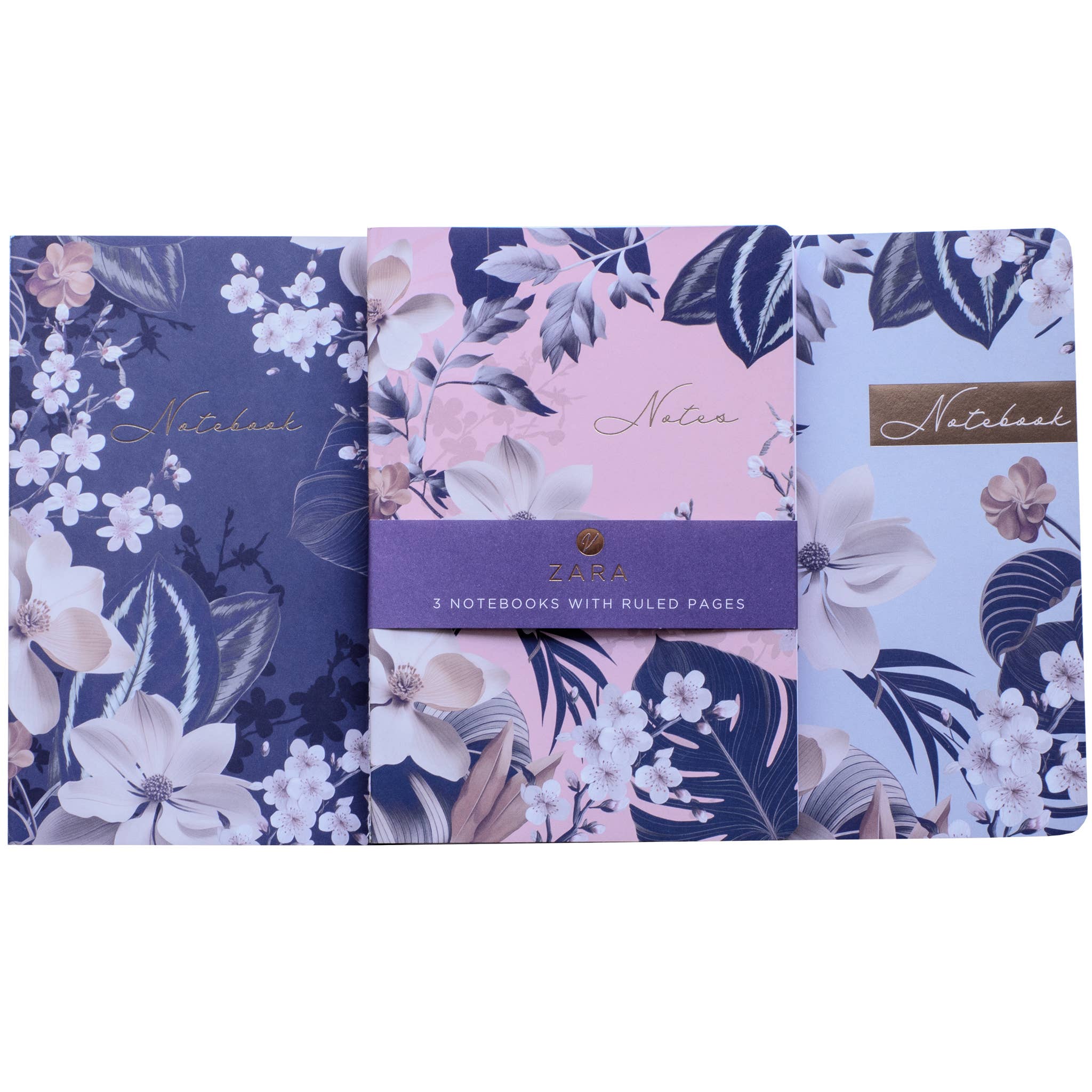 Lot de 3 carnets A5 lignés Zara