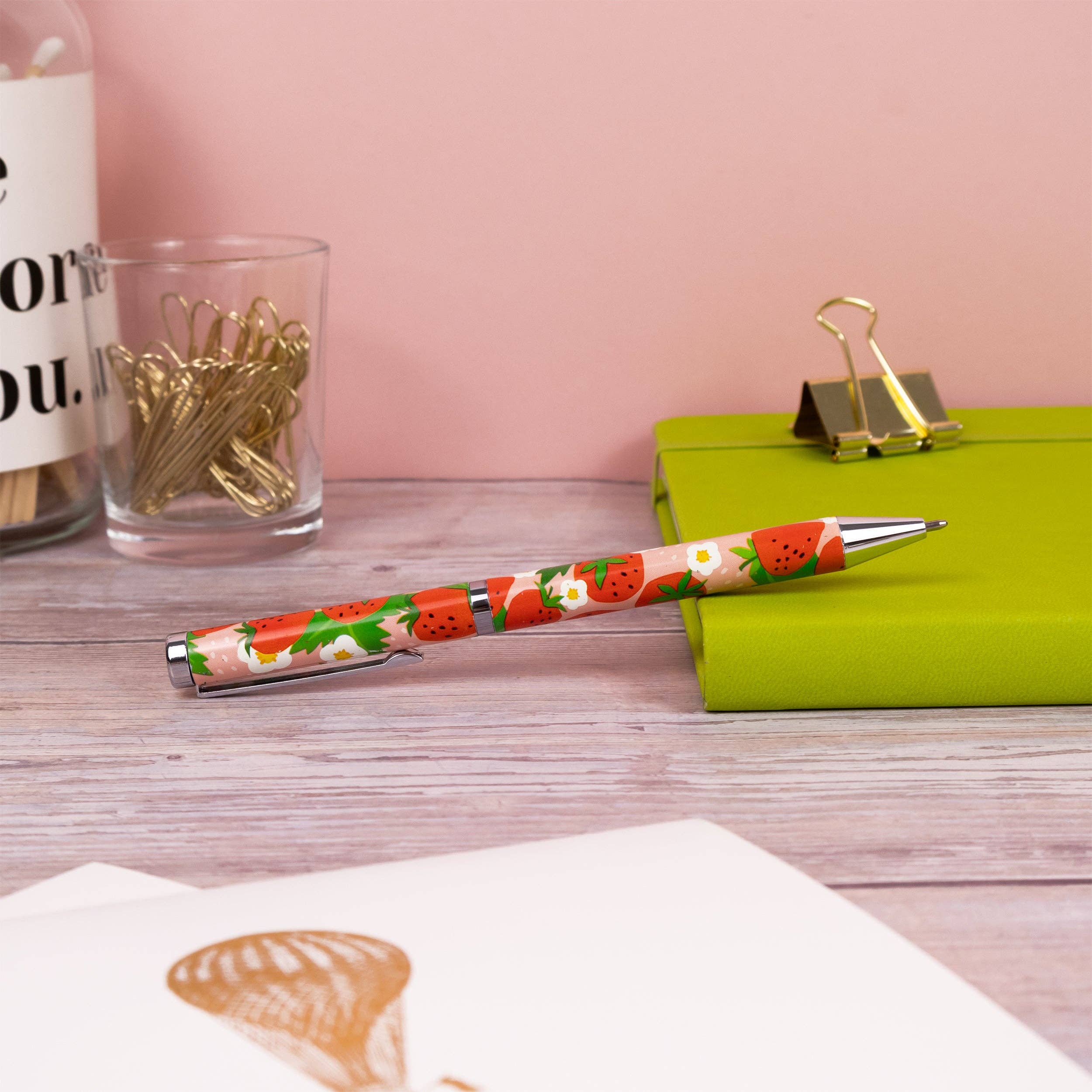 Stylo à bille Fraises dans une boîte cadeau