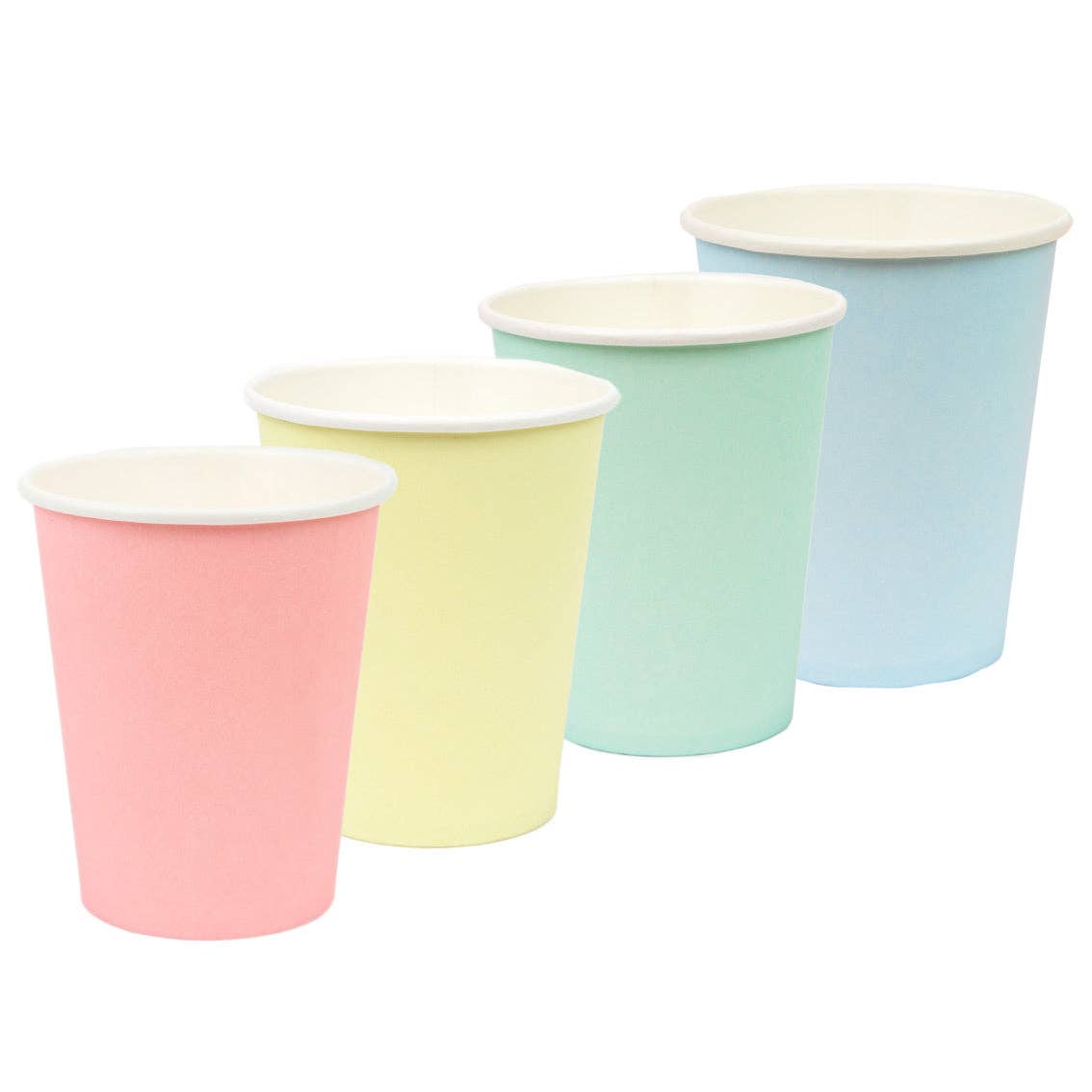 Gobelets en papier pastel recyclables | 8 pièces | Fête, thé, été