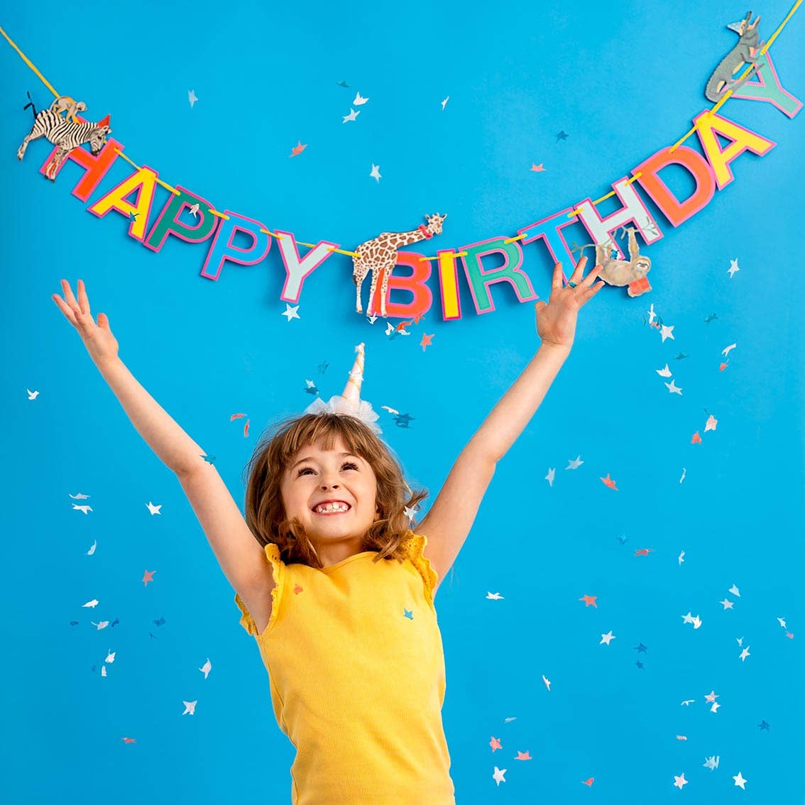 Guirlande d'anniversaire animaux du safari - 3 m | Fournitures de fête |
