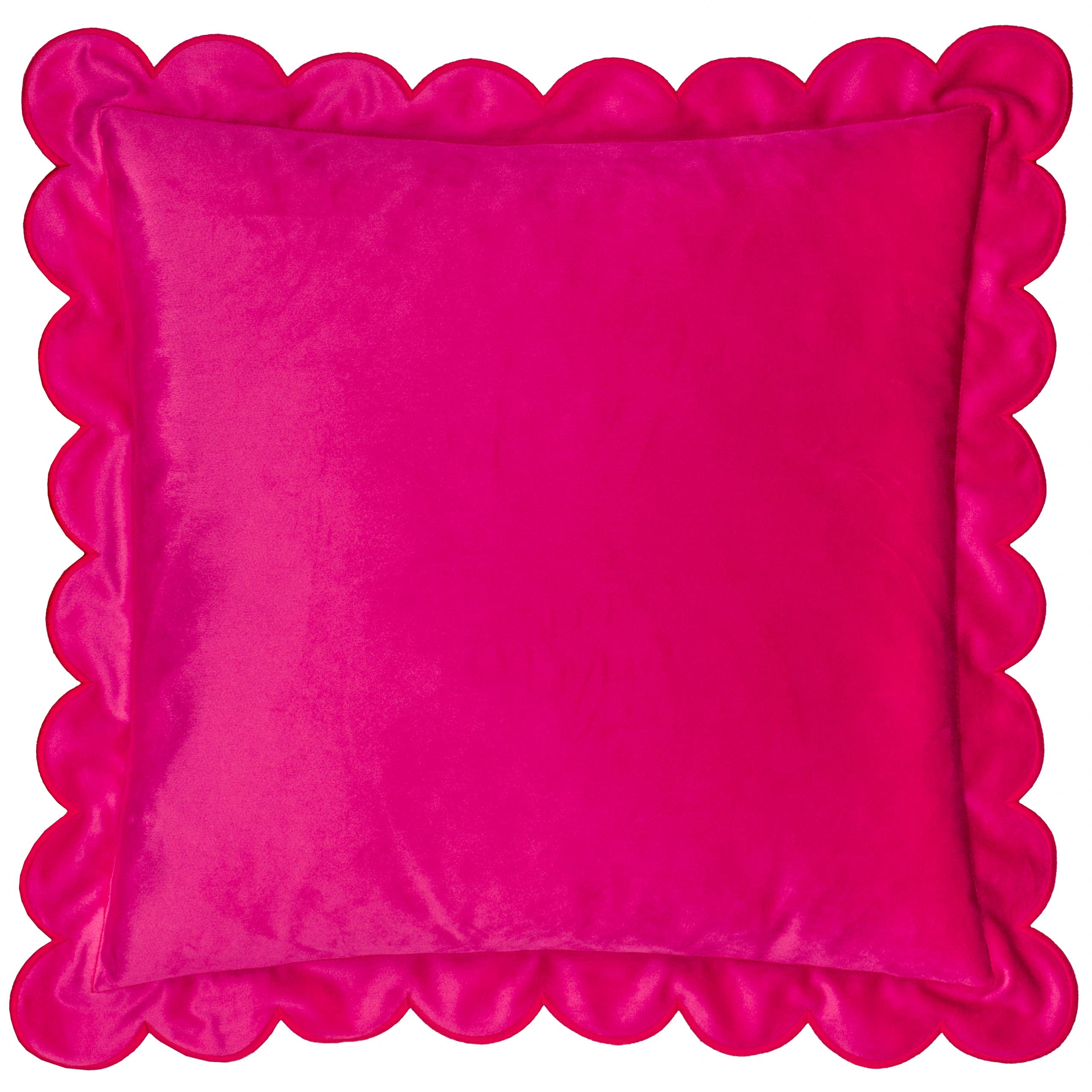 Coussin en Velours Lil Scallop Rose/Rouge: Rose/Rouge / Garni en polyester / 45 x 45 cm